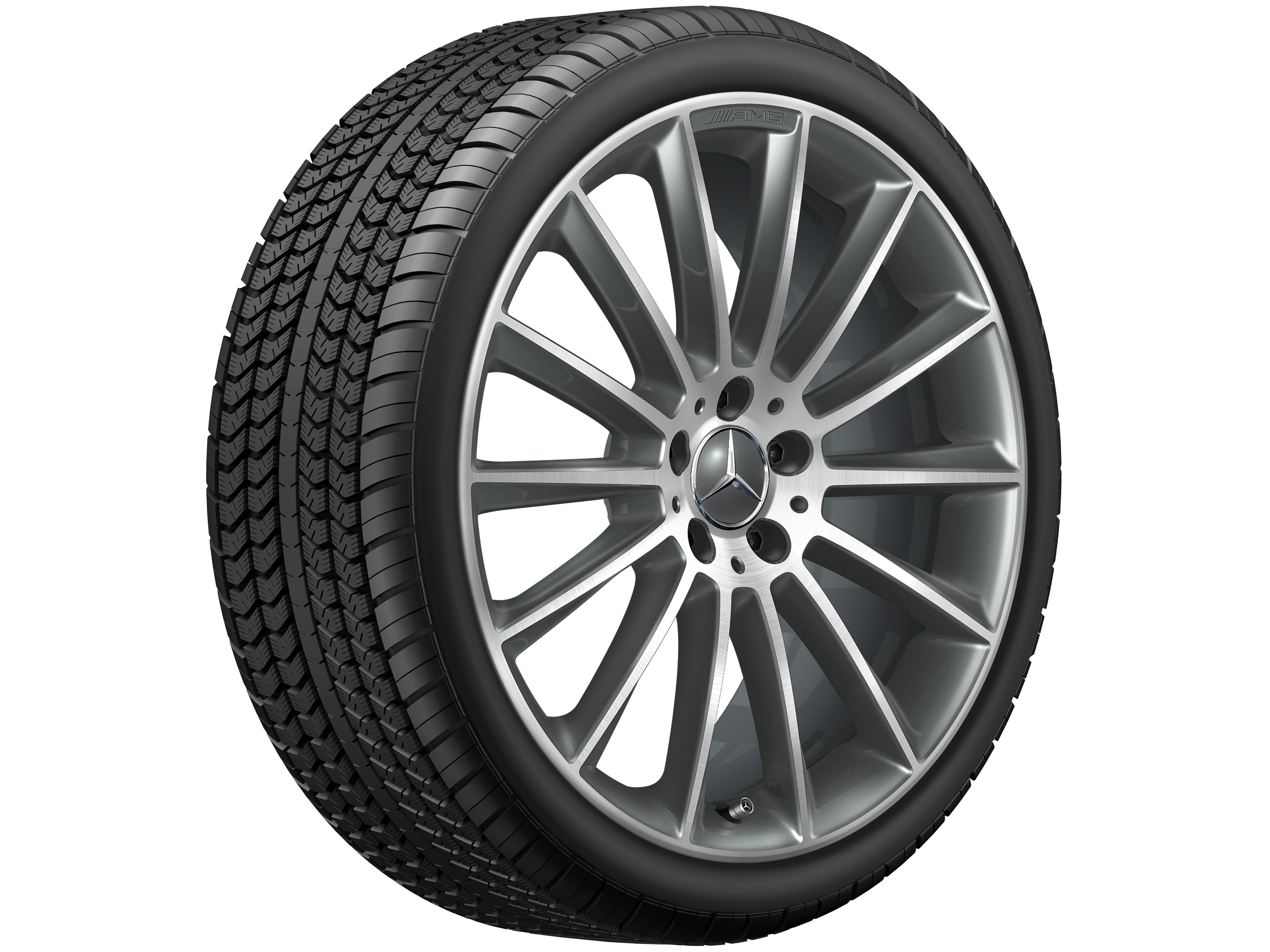 AMG Vielspeichen-Rad, 50,8 cm (20 Zoll), glanzgedreht 9 J x 20 ET 49, titangrau
