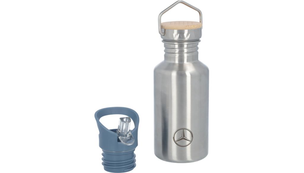 Trinkflasche Kinder, Mercedes-Benz, silber / blau Trinkflasche Kinder, Mercedes-Benz, silber / blau
