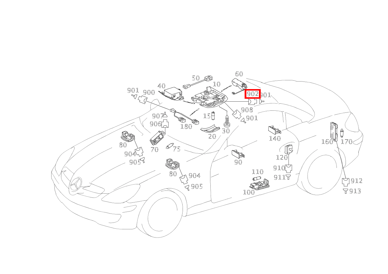Stecker MIKROFON NOTRUF B25; 2-PIN MQS SLK 55 AMG Roadster 171