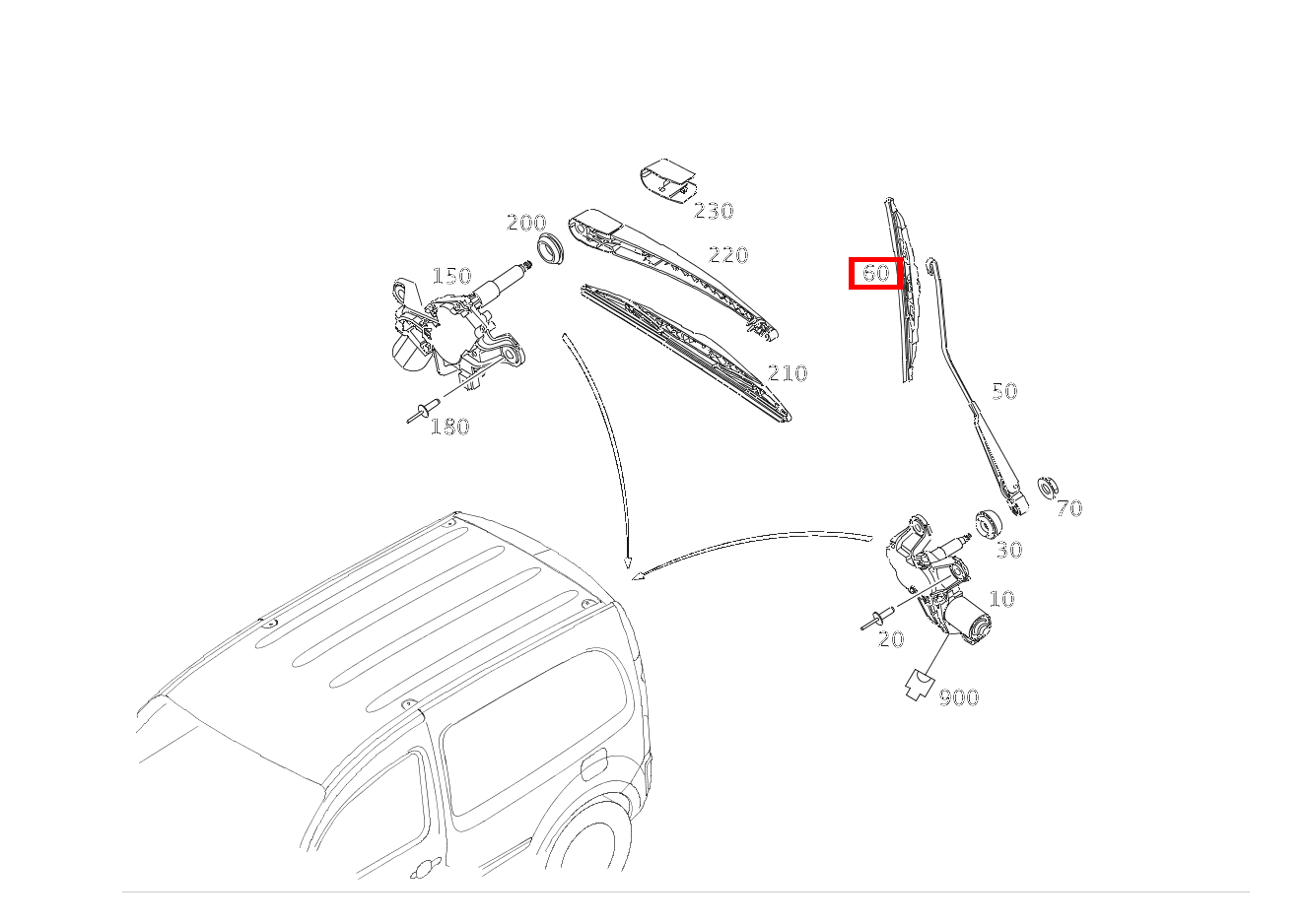 Wischerblatt Heckfenster 111 CDI 415 Wischerblatt Heckfenster 111 CDI 415