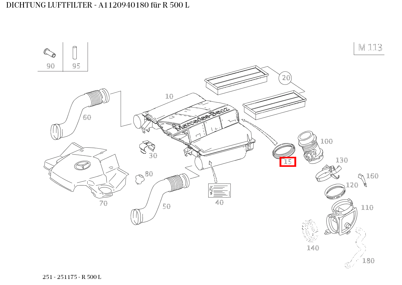 ABDICHTUNG LUFTFILTER R 500 L 251