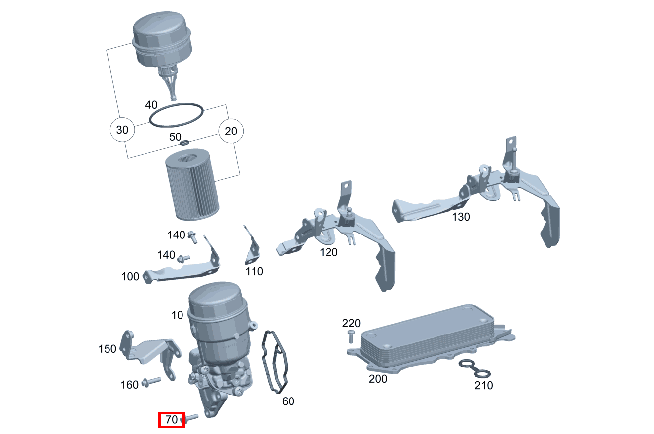 Sechsrundschraube Ölfilter an Zylinderkurbelgehäuse; M7X25 GLC 350 d 4MATIC Off-Roader 253