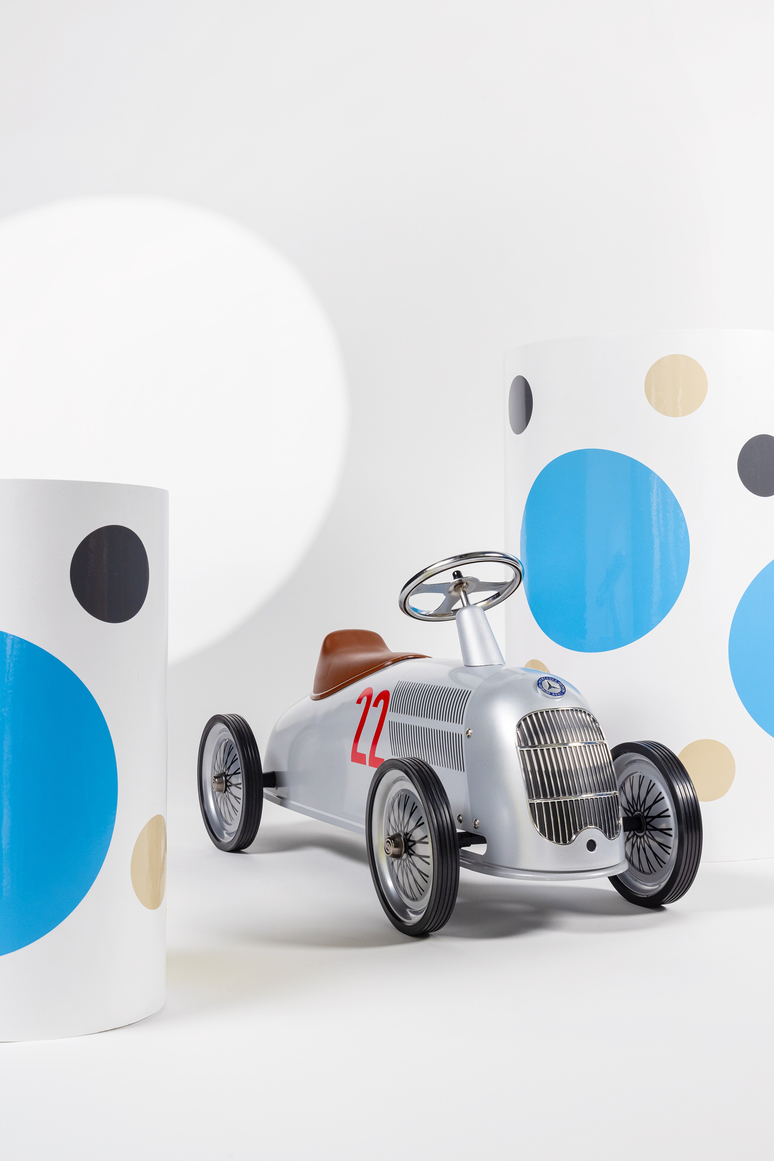 Kinderrutscher W 25 Rennwagen, silberfarben