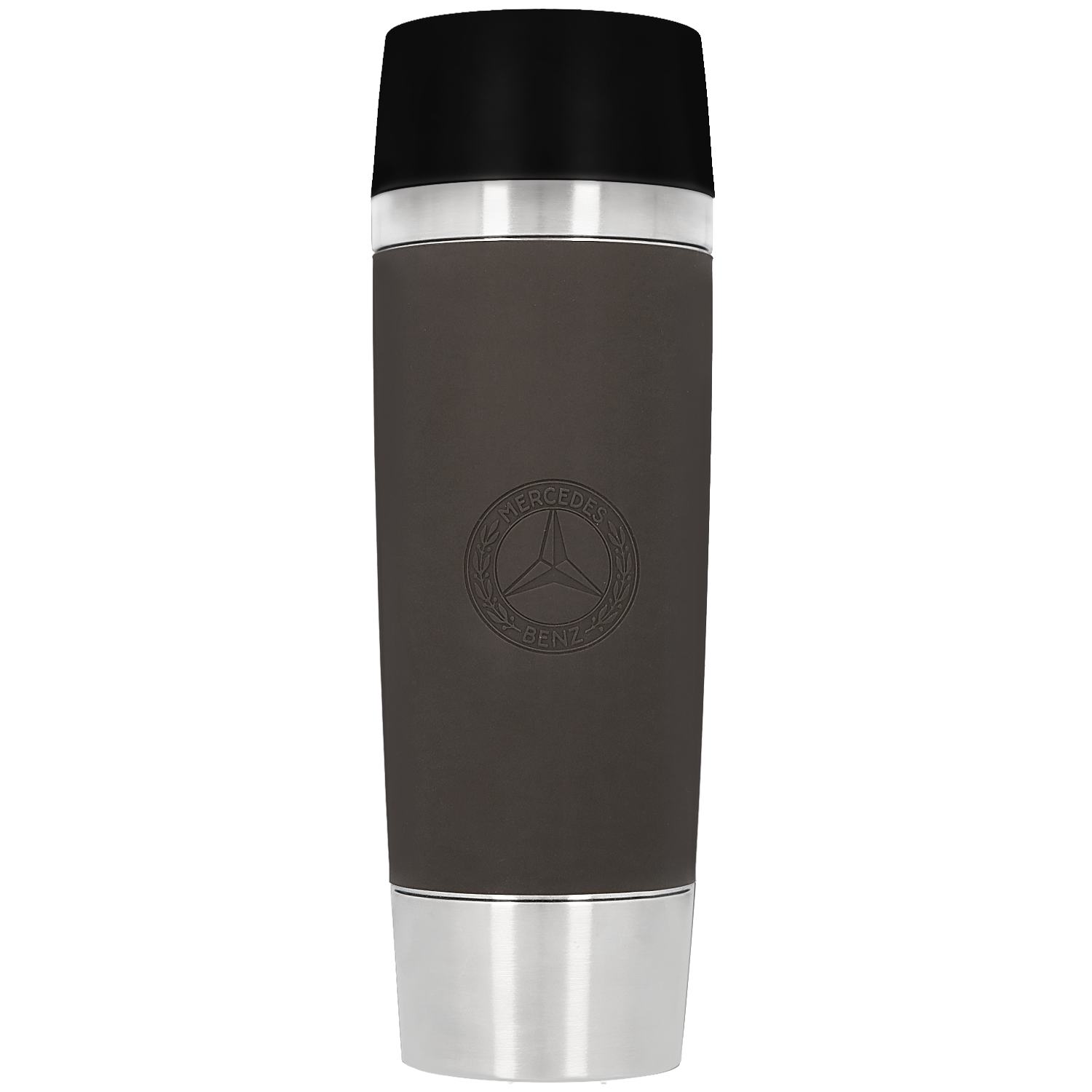 Mercedes-Benz - Isolierbecher, 0,5 l braun, Edelstahl/Silikon/Kunststoff, emsa