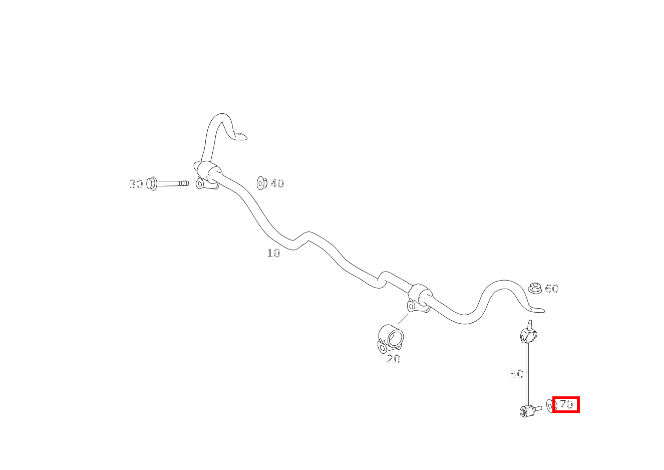 Mutter Drehstabgestänge an Radträger; M10 CL500 4M BE 216