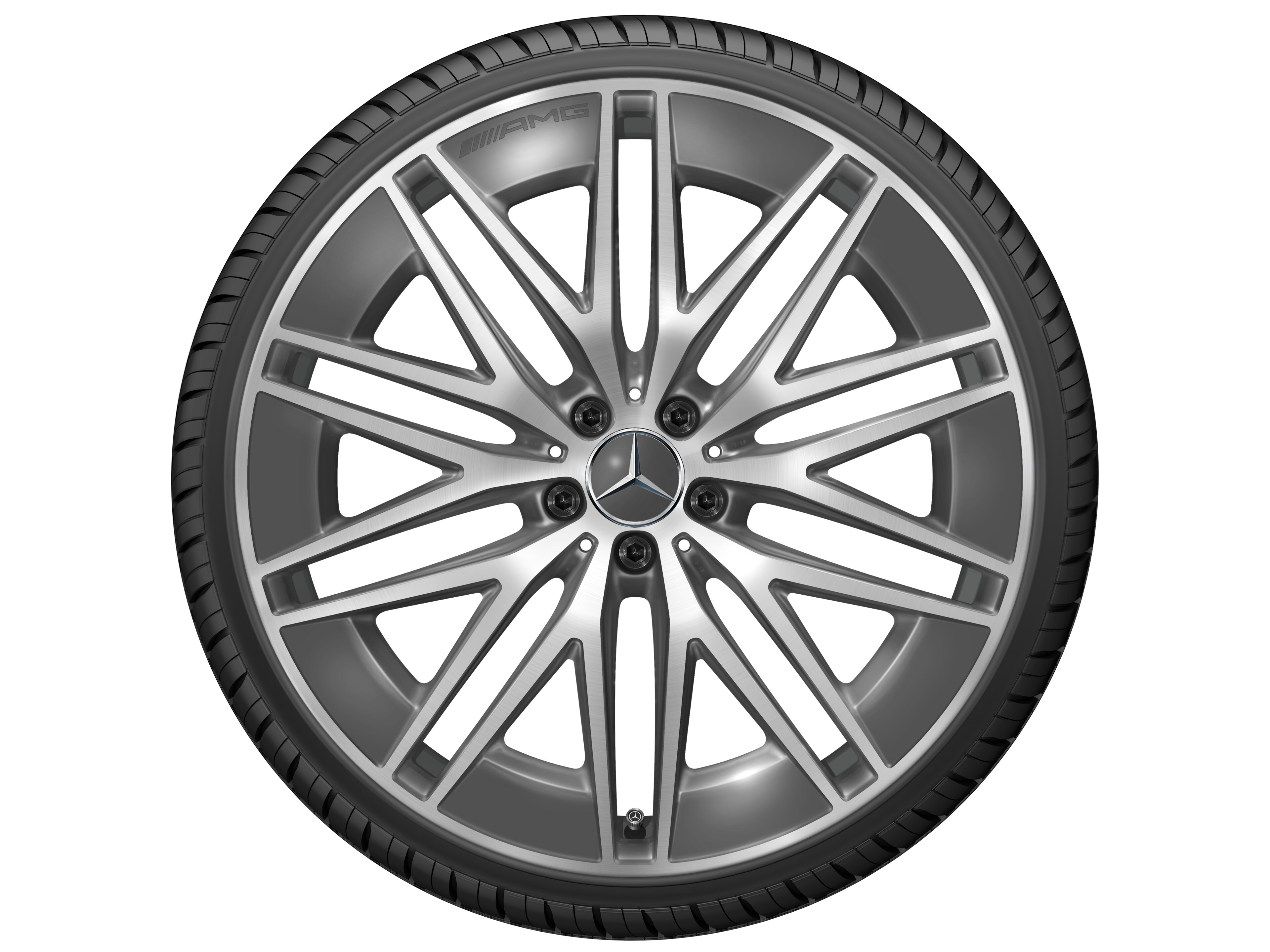 Mercedes-Benz - AMG Vielspeichen-Rad, 22 Zoll, 10 J x 22 ET 55, tantalgrau, glanzgedreht