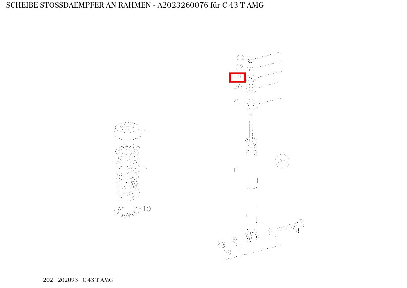 Scheibe STOSSDAEMPFER AN RAHMEN C 43 T AMG 202
