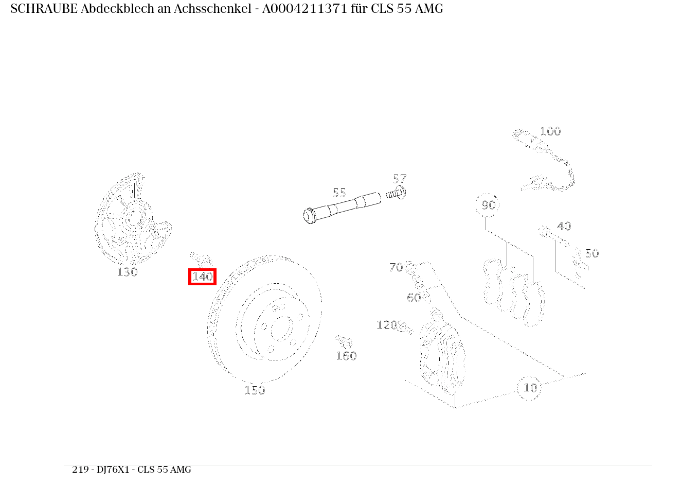 Schraube Abdeckblech an Achsschenkel CLS 55 AMG 219
