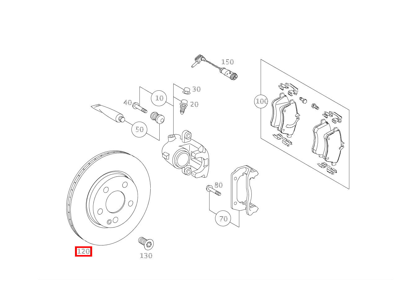 Bremsscheibe belüftet Rechts B 200 CDI TOURER 245