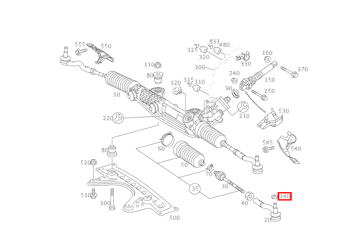 Sechskantmutter SPURSTANGE AN ACHSSCHENKEL; M14X1,5 E280CDI SONDERAUFB 211