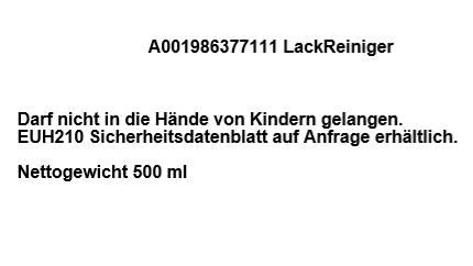 Mercedes-Benz - LackReiniger