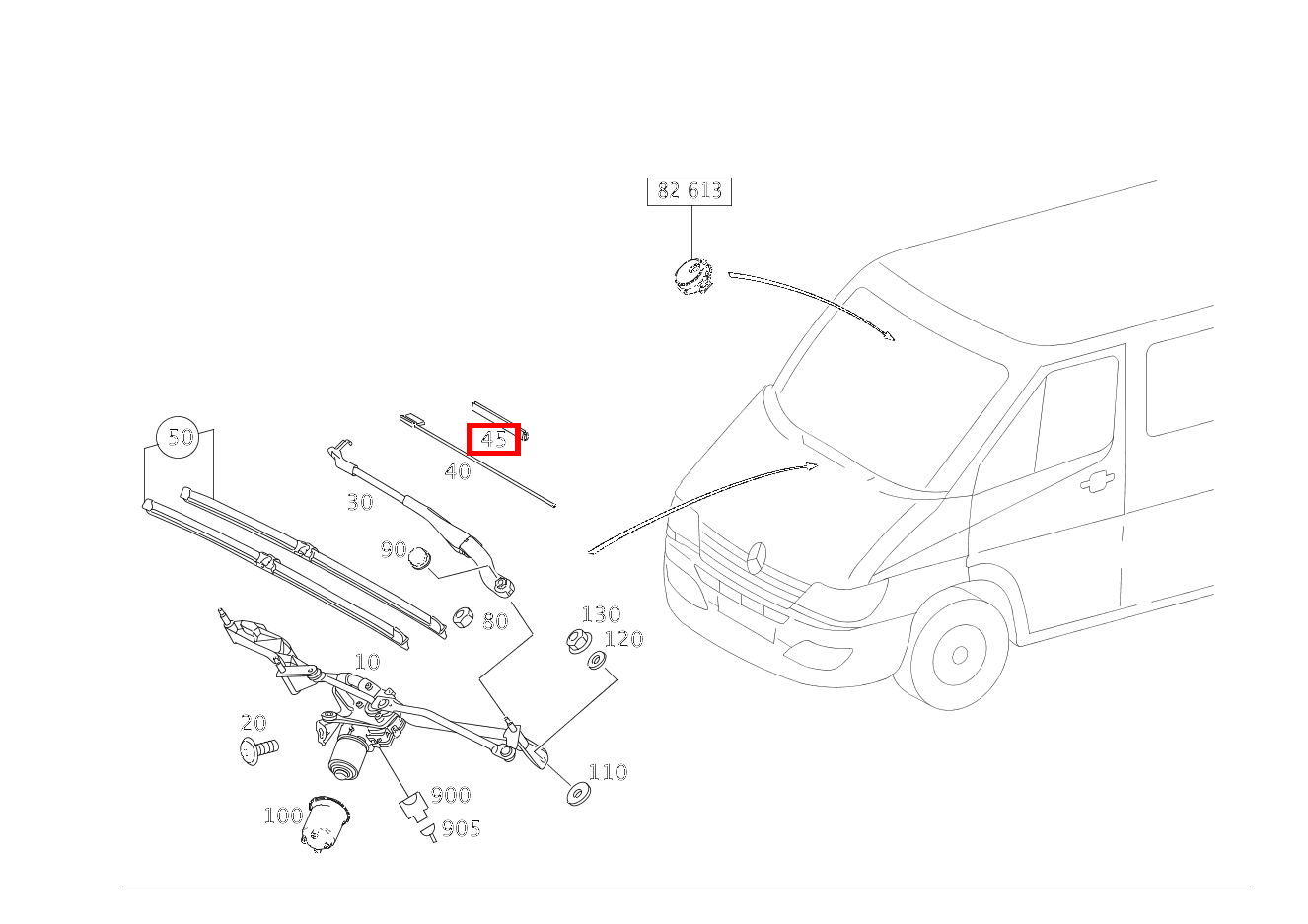 Klammer BEIFAHRERSEITE 906