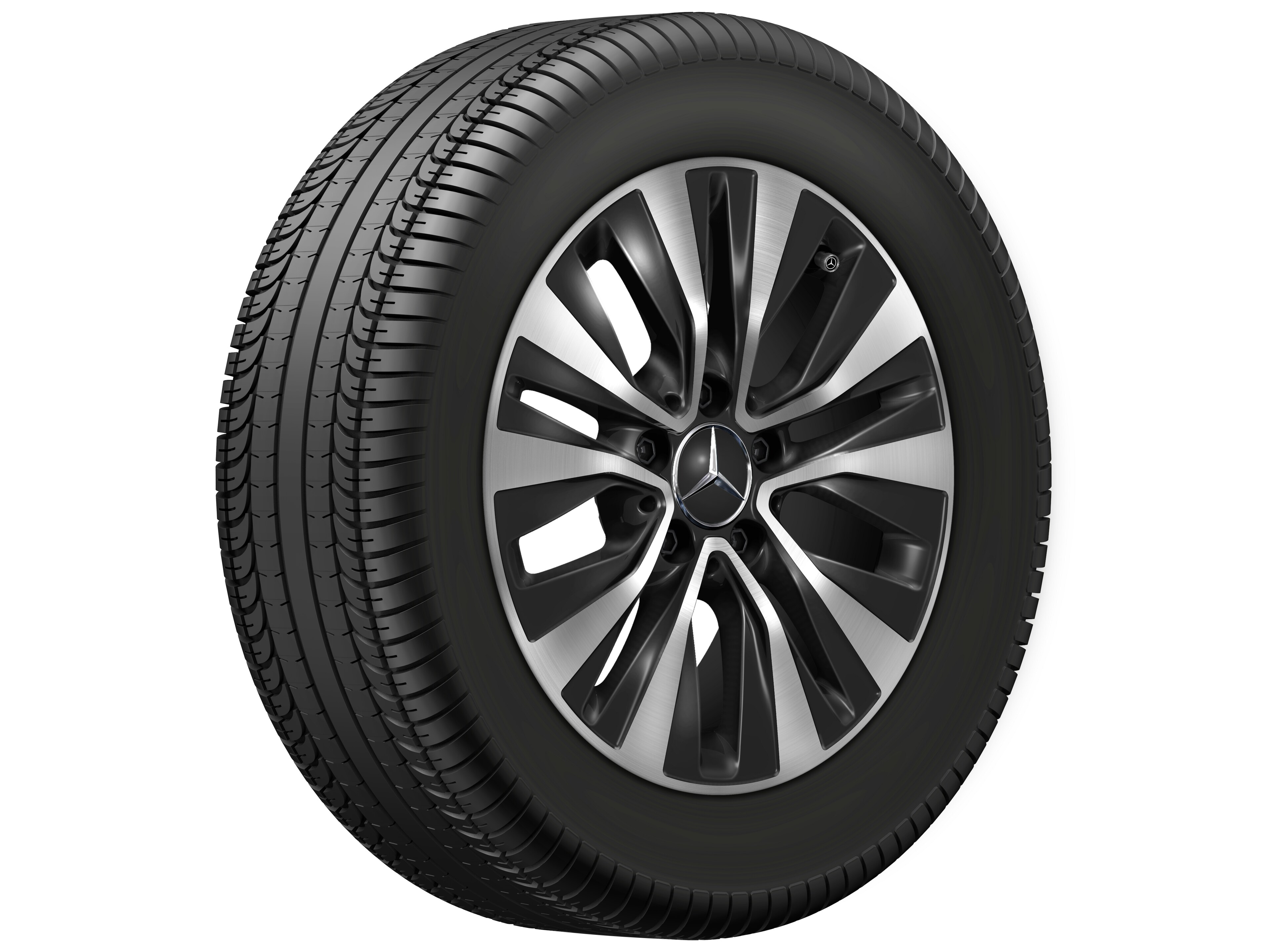 5-Doppelspeichen-Rad, Aero, 16 Zoll, 6,5 J x 16 ET 44, schwarz