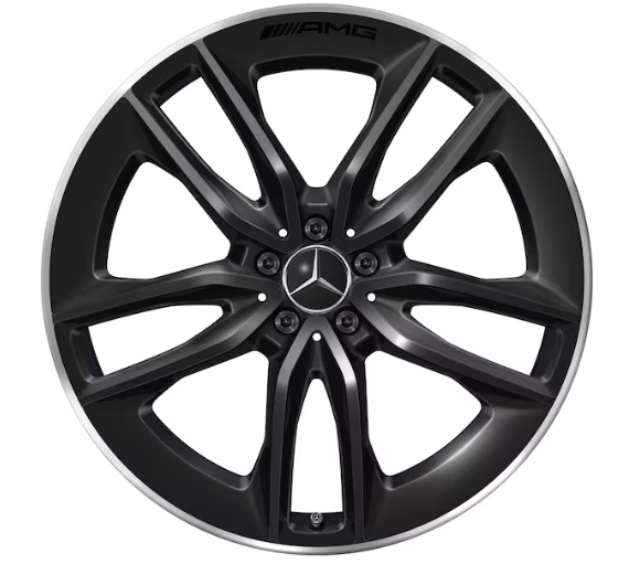 AMG 5-Doppelspeichen-Rad, 22 Zoll, 10 J x 22 ET 56,1, schwarz, Felgenhorn glanzgedreht