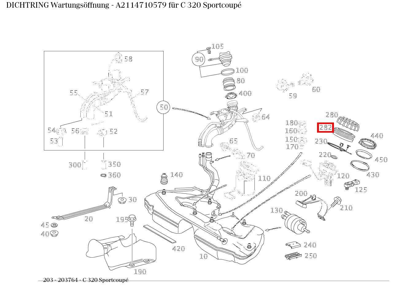 Dichtring Wartungsöffnung C 320 Sportcoupé 203 Dichtring Wartungsöffnung C 320 Sportcoupé 203