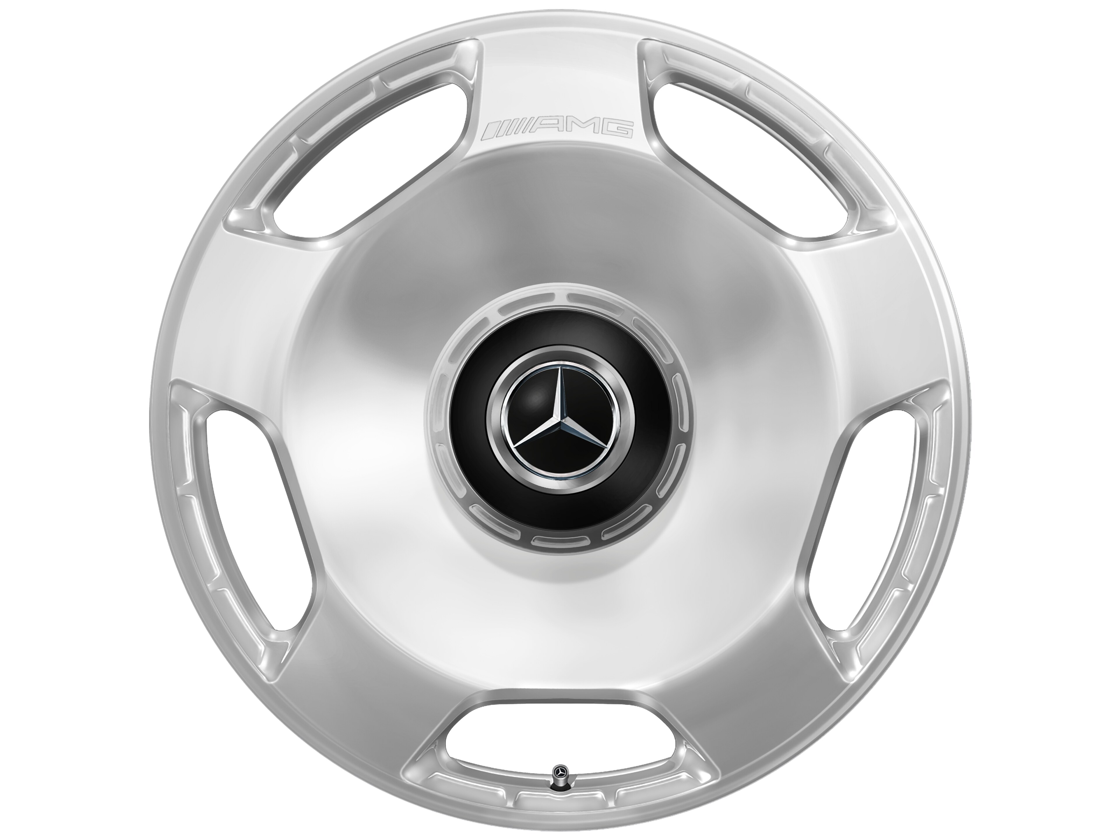 Mercedes-Benz - AMG Schmiederad, 23 Zoll, 10 J x 23 ET 45, silberfarben, hochglanzpoliert