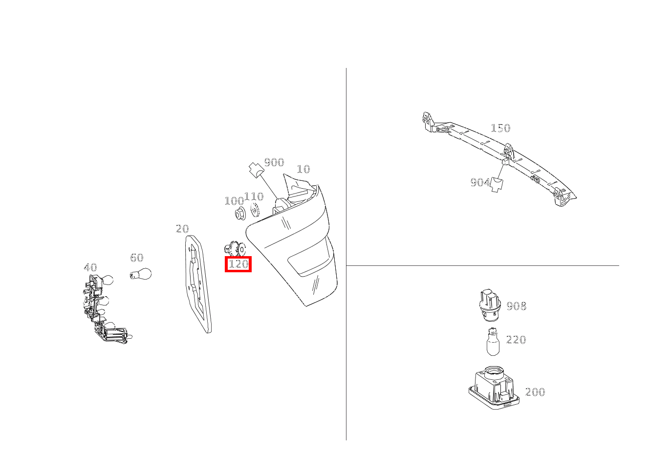 Verkleidungsclip BEFESTIGUNG SCHLUSSLEUCHTE SEITLICH GLK 220 CDI 4MATIC 253