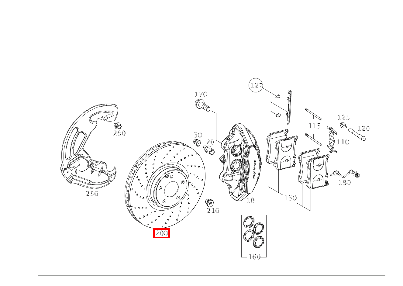 Bremsscheibe belüftet Rechts S 400 4MATIC Limousine lang 222