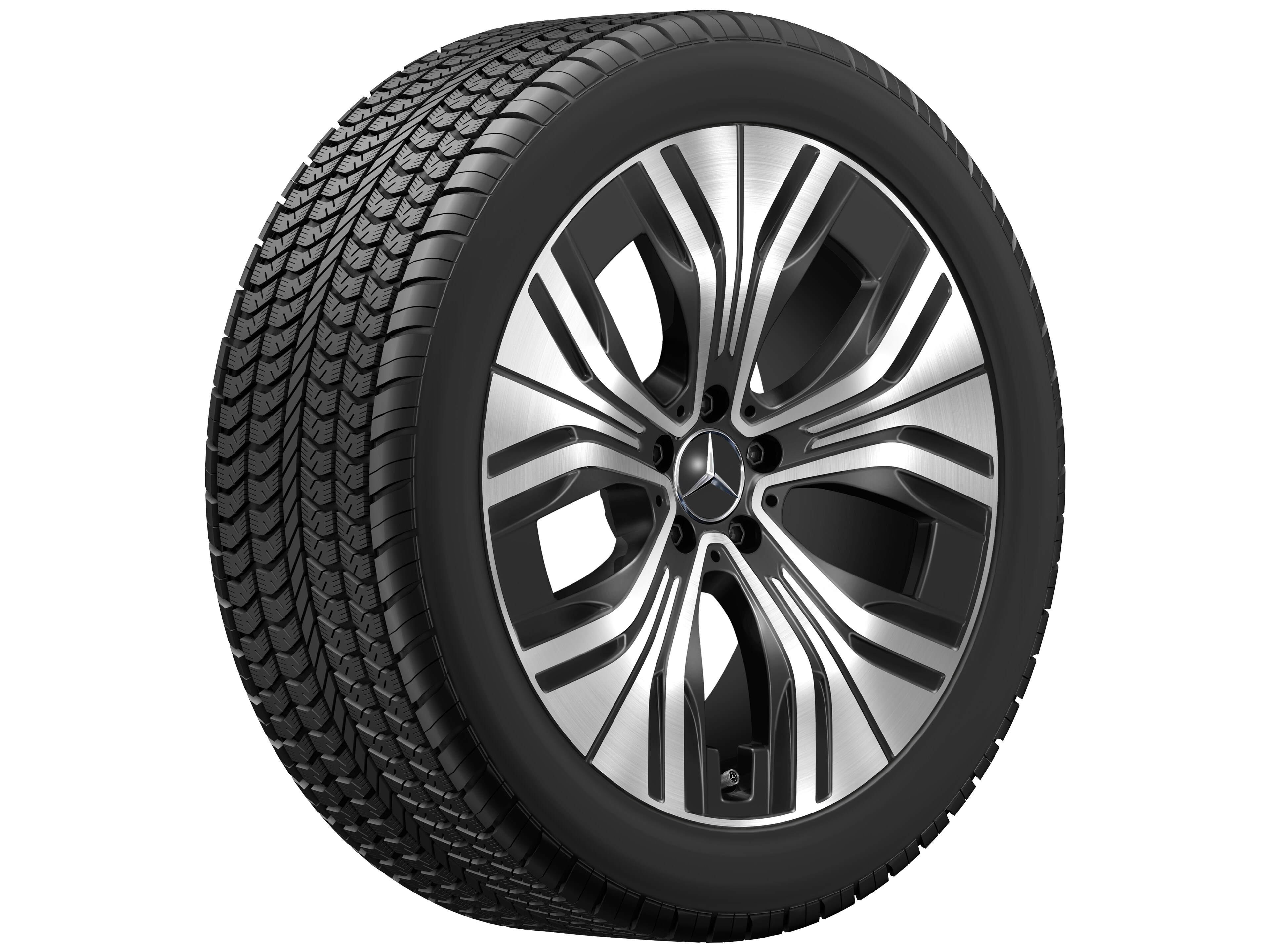 5-Speichen-Rad, Aero, 20 Zoll 8,5 J x 20 ET 38,5, schwarz, glanzgedreht