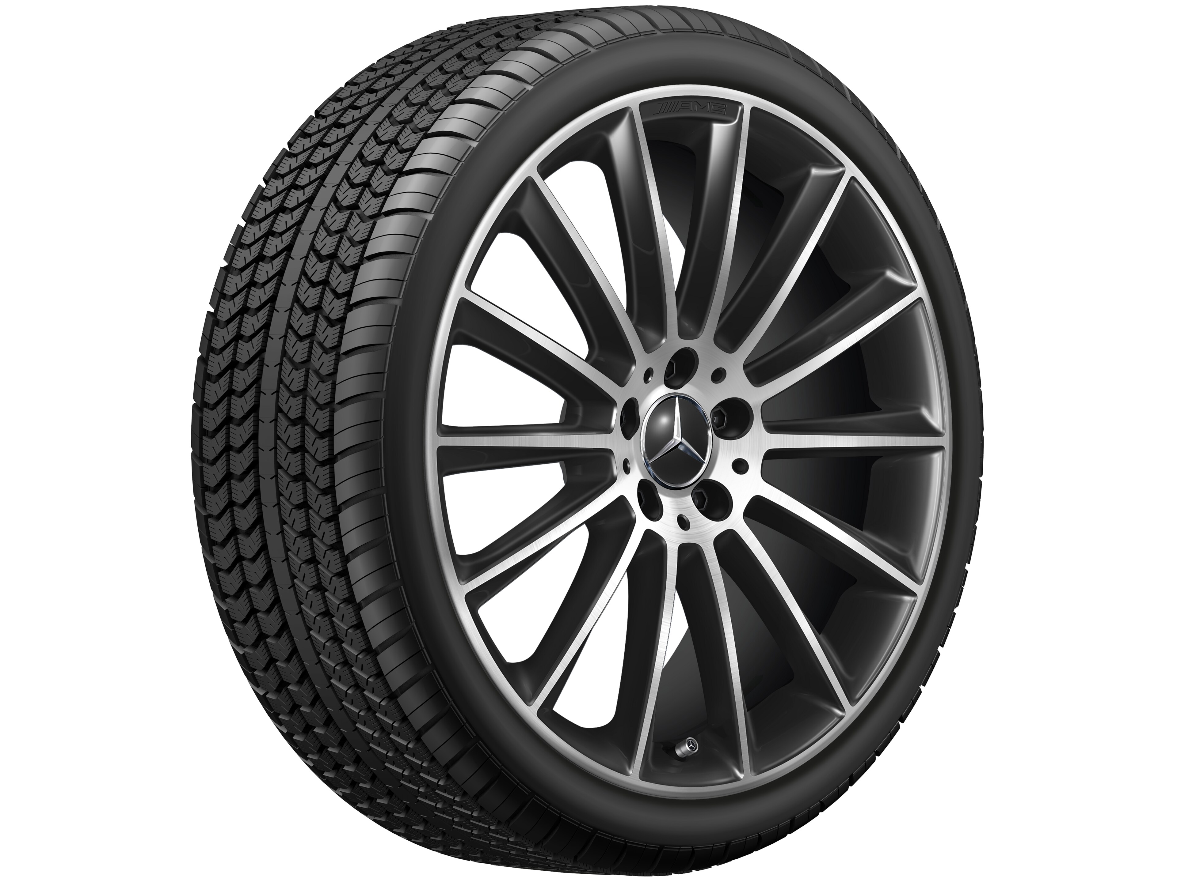 AMG Vielspeichen-Rad, 50,8 cm (20 Zoll), glanzgedreht 9 J x 20 ET 49, schwarz