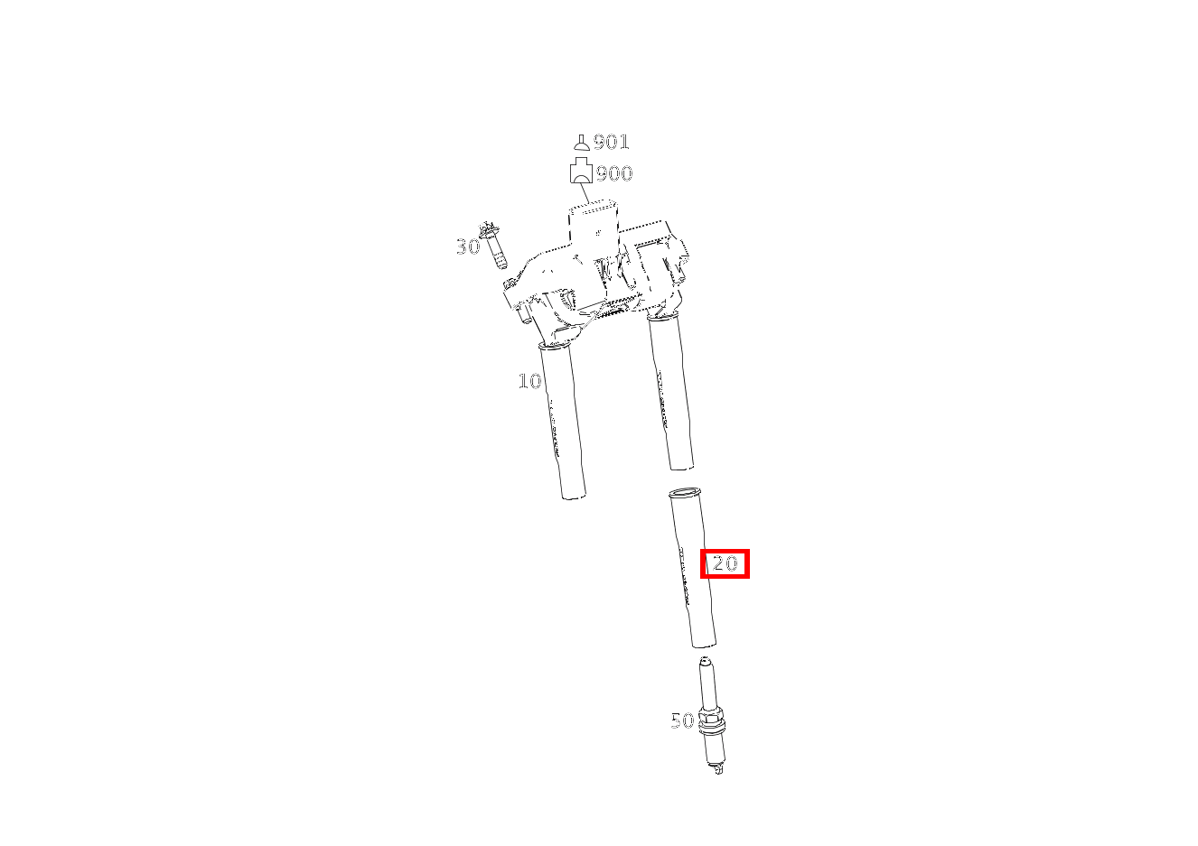 VERBINDUNGSSTECKER Zündspule, rechts Mercedes-AMG GT S 197