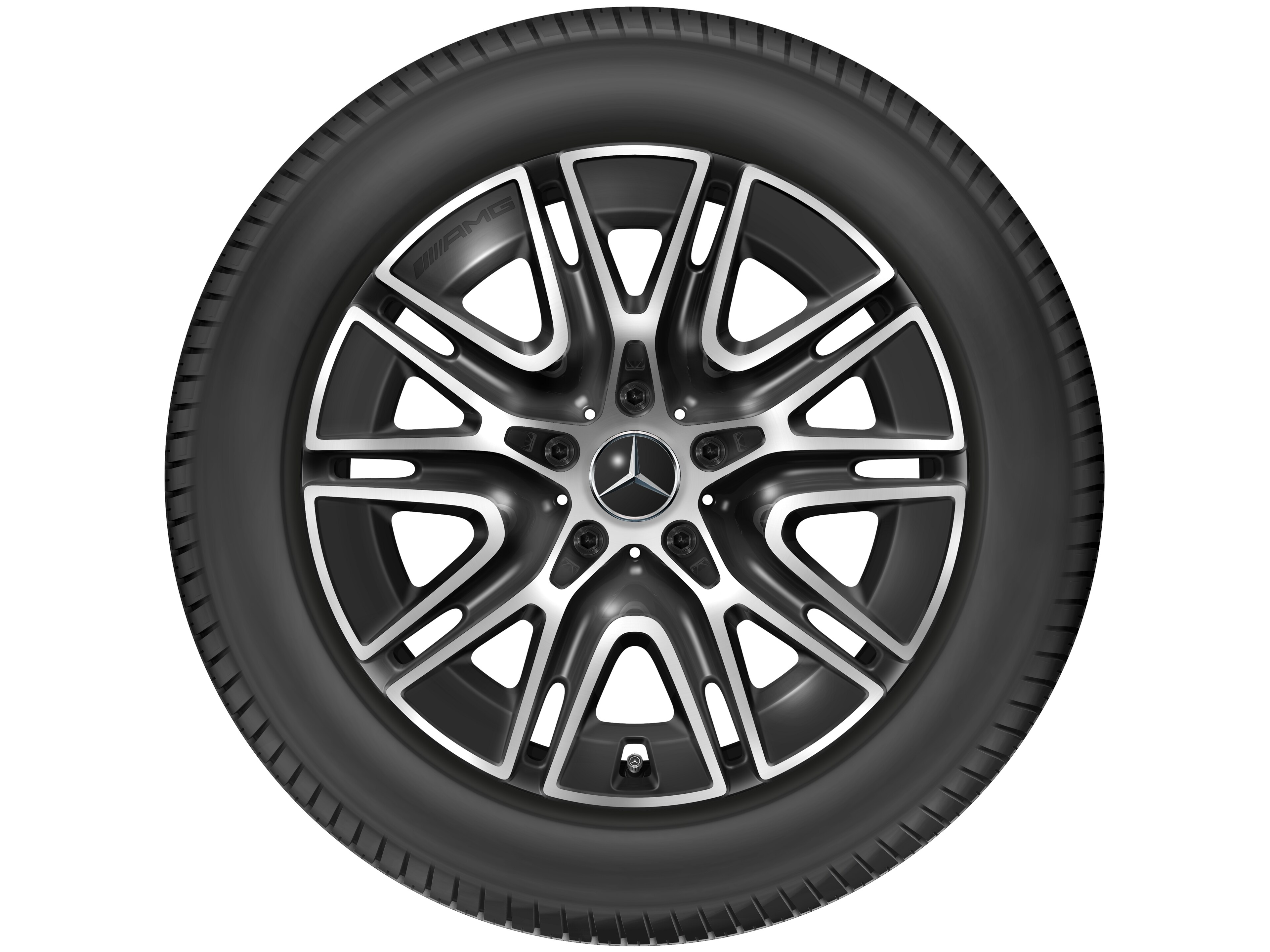 Original AMG 20 Zoll Ganzjahr-Komplettrad AMG 10-Speichen-Rad schwarz glanzgedreht, 275/50 R20 113H General Grabber AT3 MO1A