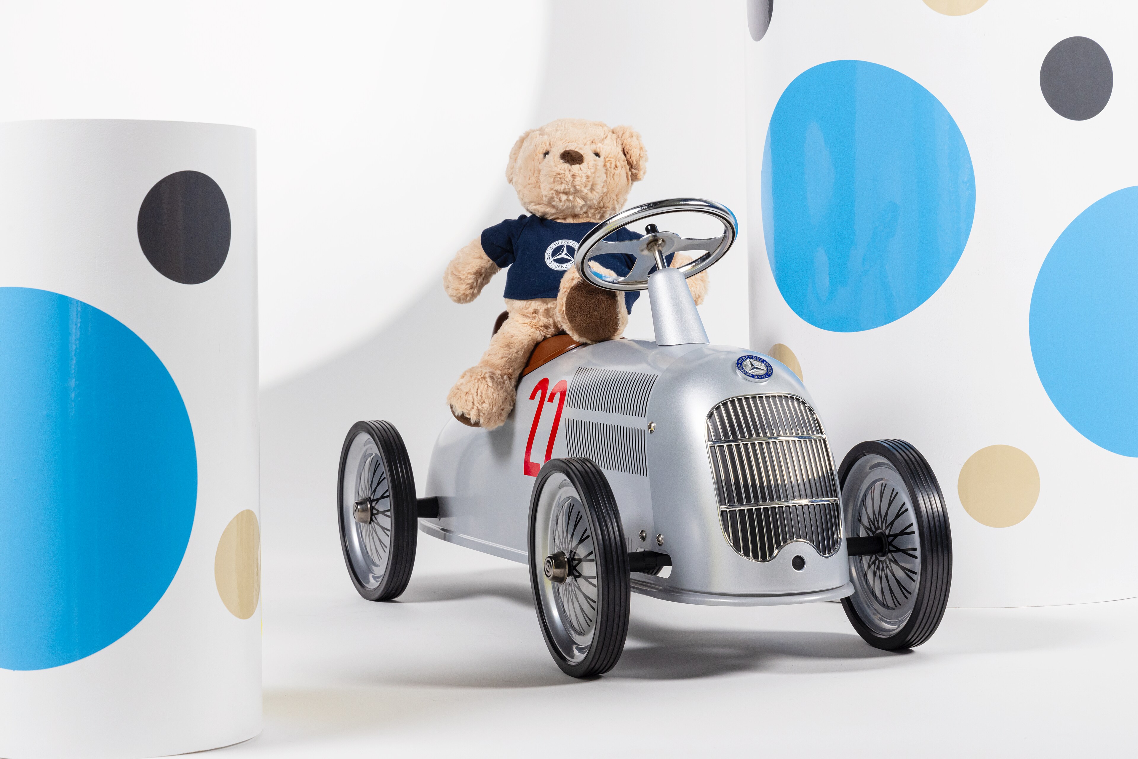 Kinderrutscher W 25 Rennwagen, silberfarben