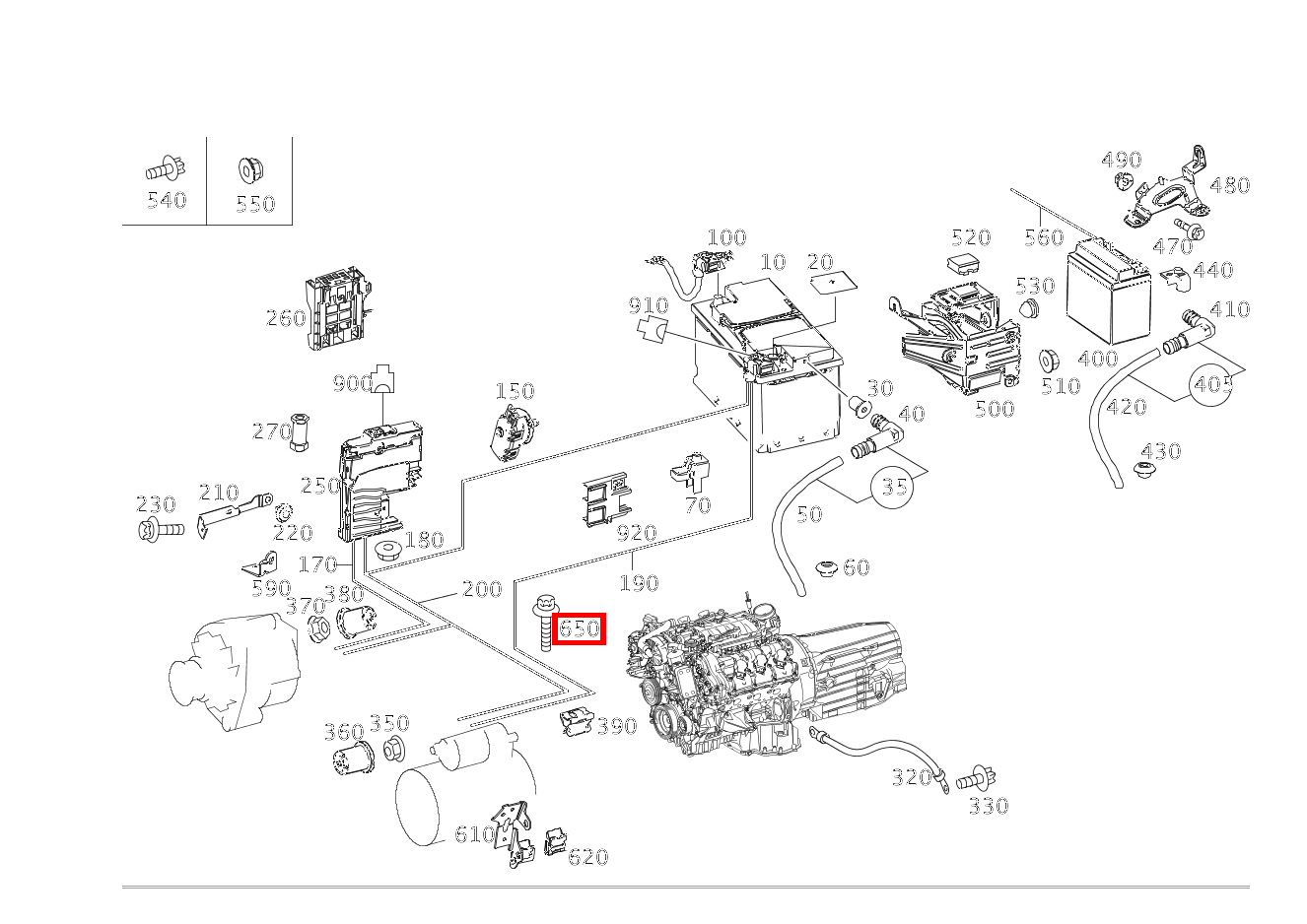 Sechsrundschraube STARTERLEITUNG AN WANDLERGEHAEUSE LINKS UND RECHTS; M10X45 E250 CA 207