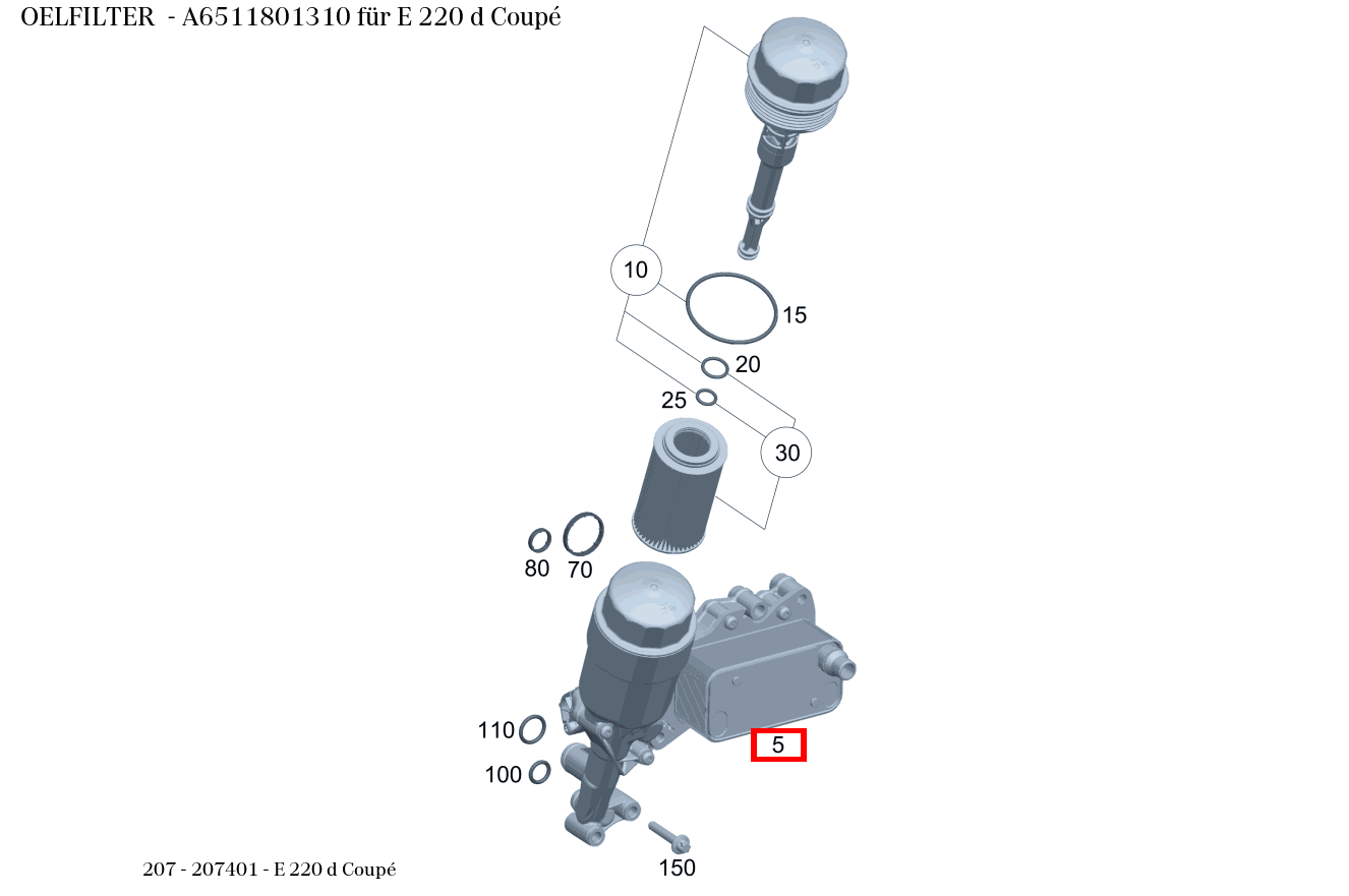 Ölfilter E 220 d Coupé 207