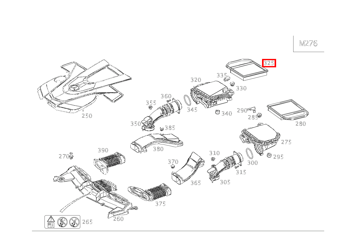 Luftfiltereinsatz Dämpferfilter rechts E 450 4MATIC Coupé 238