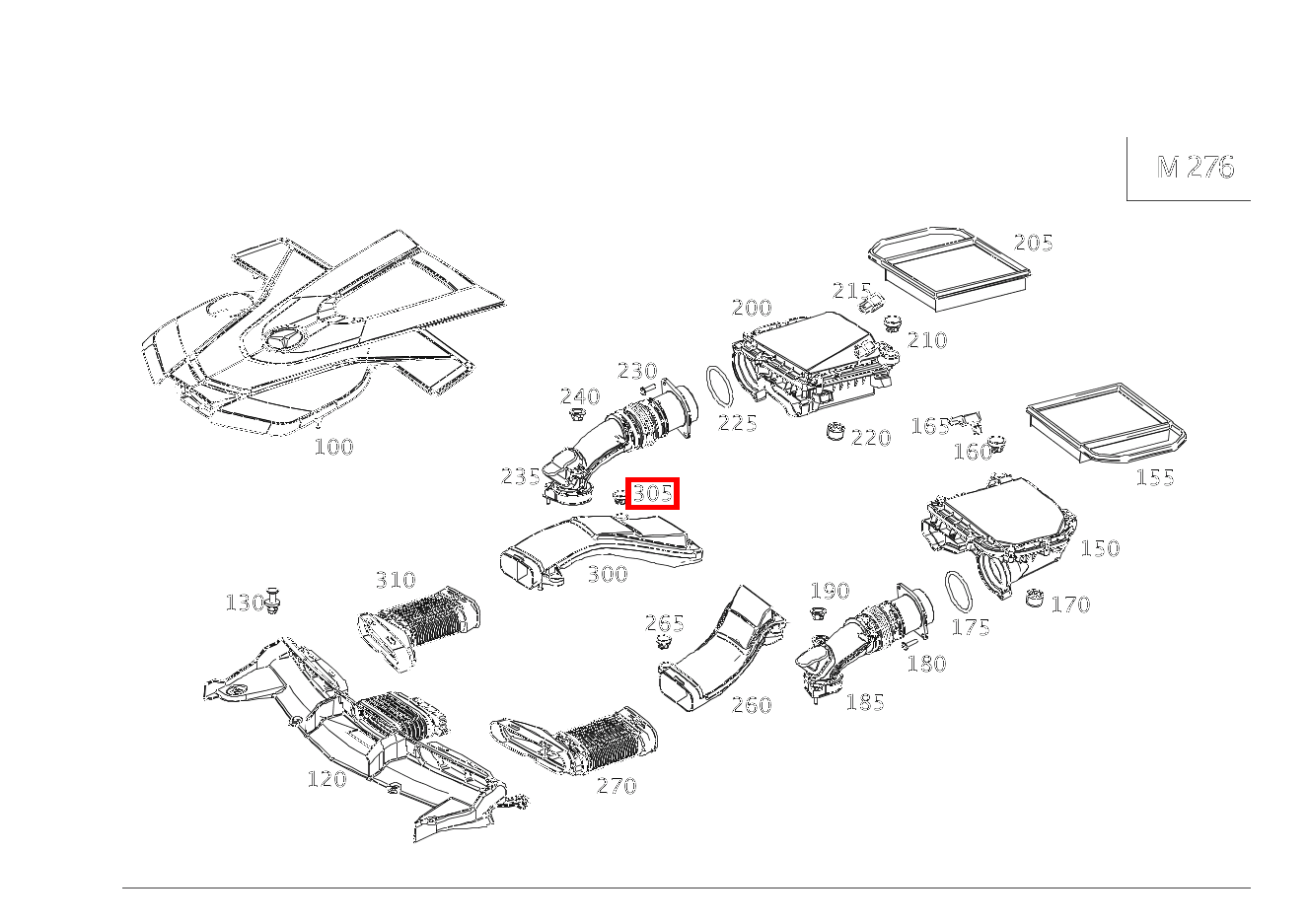 Puffer MOTORABDECKUNG AN ROHLUFTLEITUNG, RECHTS E 400 T 4MATIC BCA 213