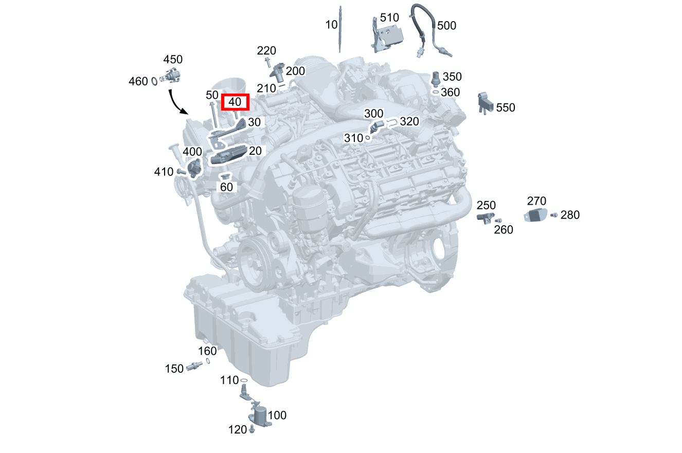 Sechsrundschraube Steuergerät an Ladeluftquerrohr; M6X20 CLS 350 CDI Coupé RL 219