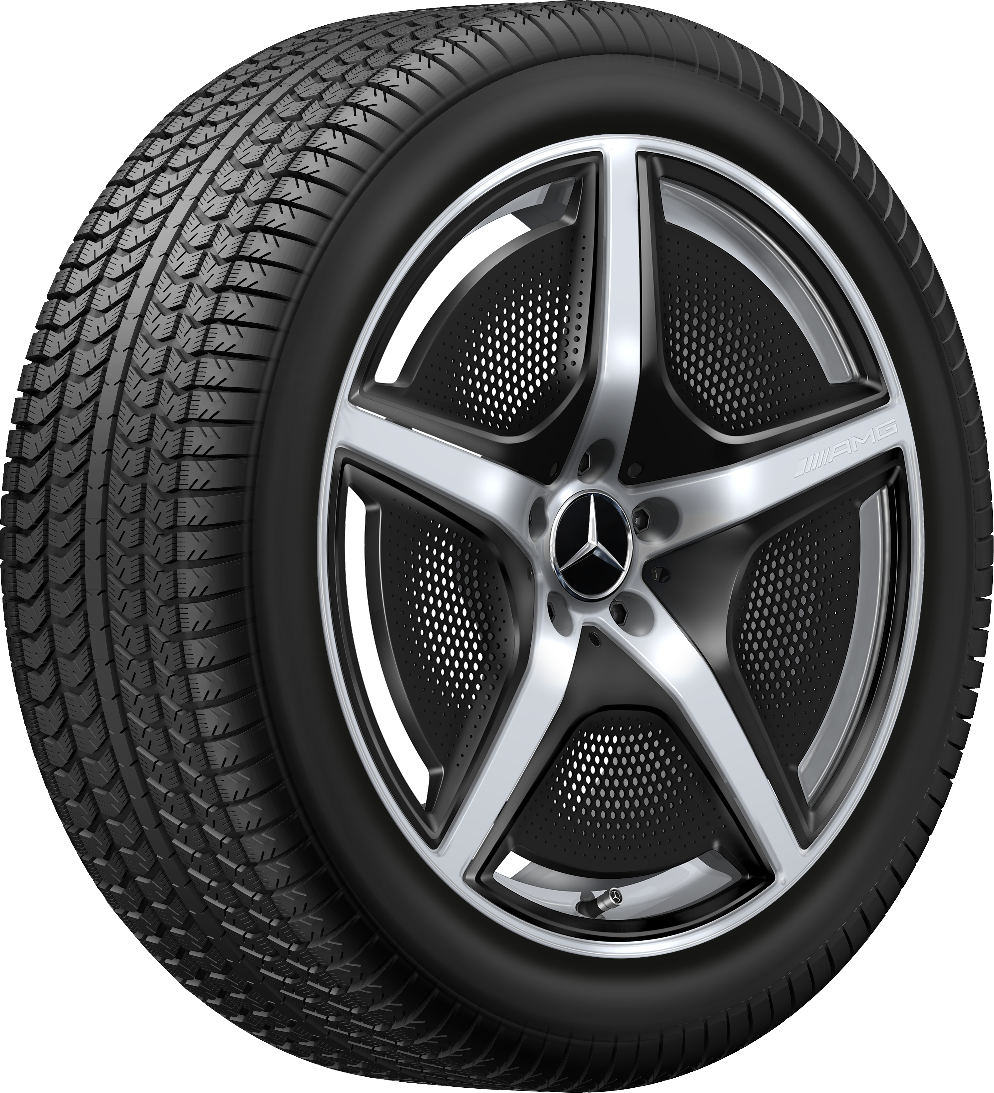 Mercedes-Benz - AMG 5-Speichen-Rad, 21 Zoll, 9,5 J x 21 ET 30,1, vanadiumsilber, hochglänzend