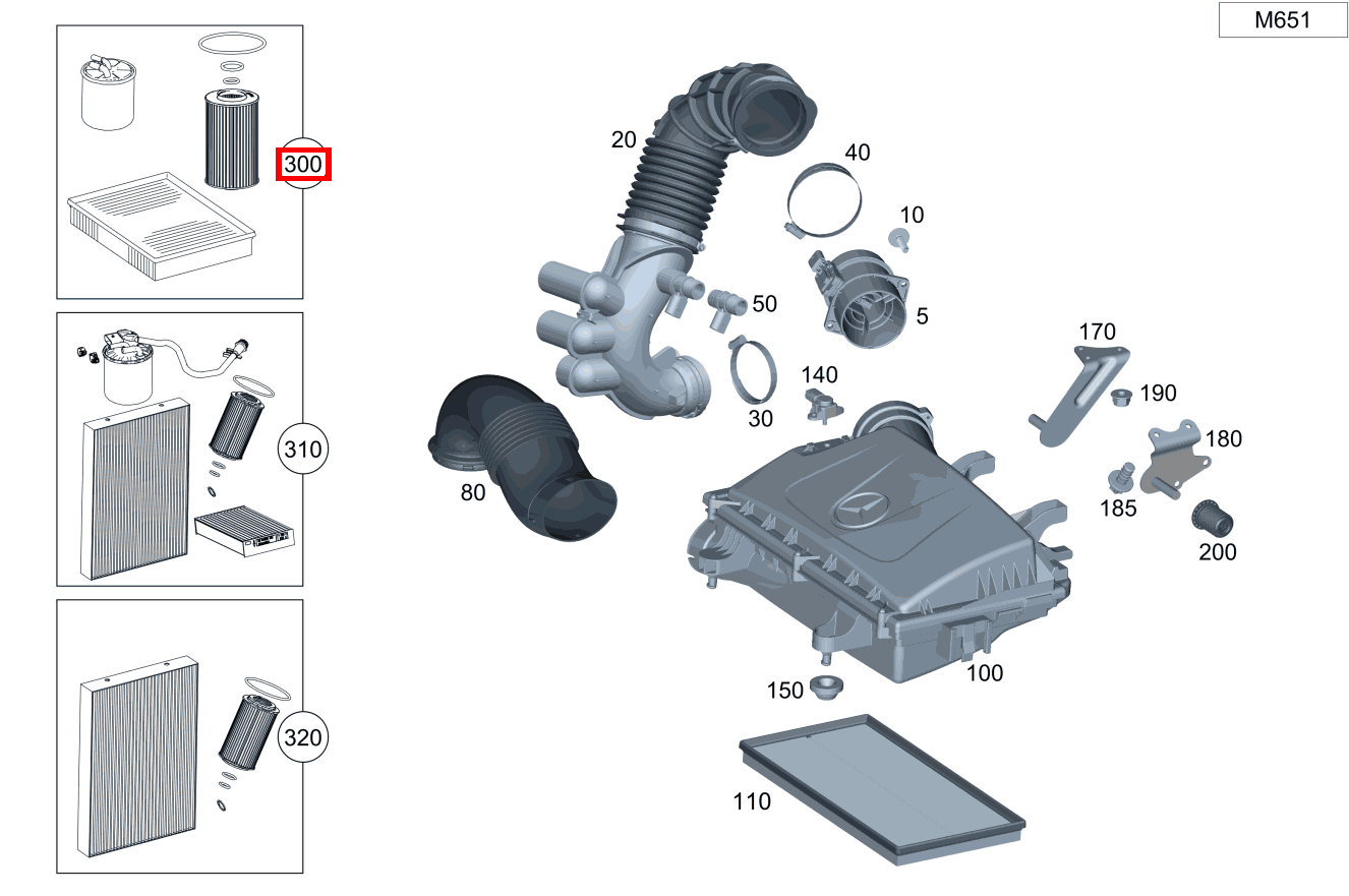 Teilesatz Filtereinsatz Ohne Wasserabscheider V 220 d EDITION Kompakt 460