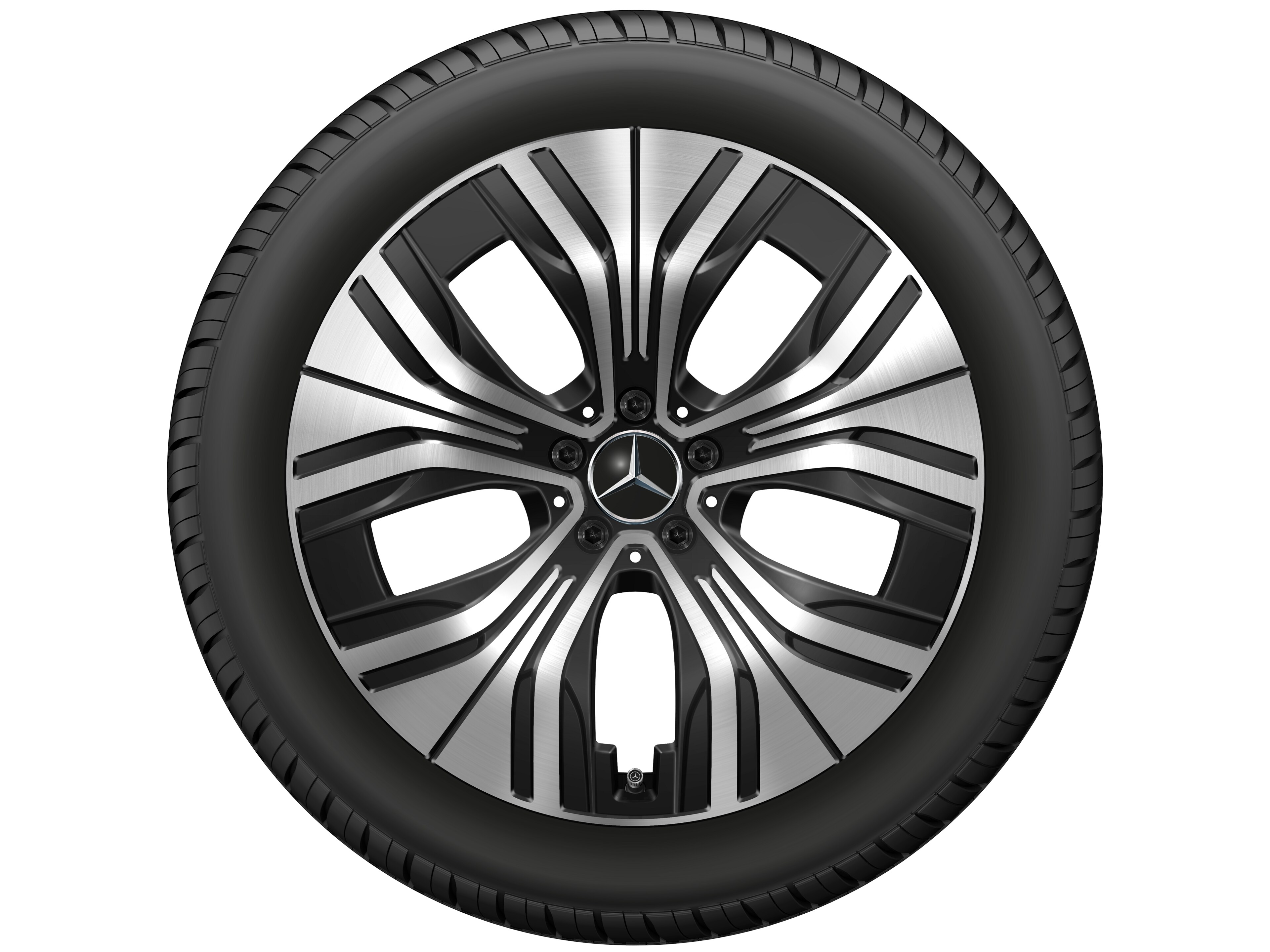 5-Speichen-Rad, Aero, 20 Zoll 8,5 J x 20 ET 38,5, schwarz, glanzgedreht