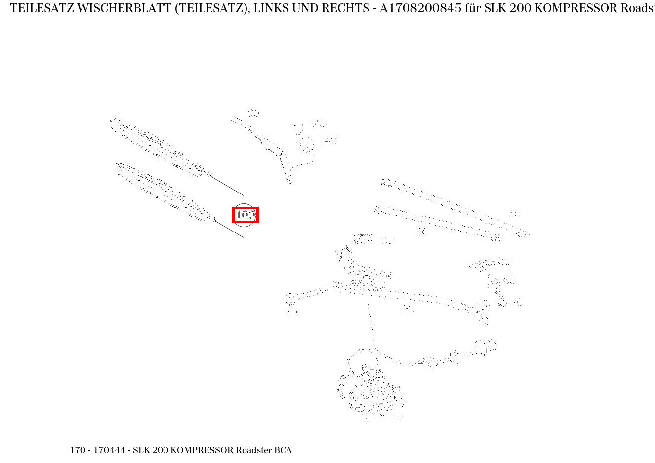 Teilesatz Wischerblatt (TEILESATZ), LINKS UND RECHTS SLK 200 KOMPRESSOR Roadster BCA 170