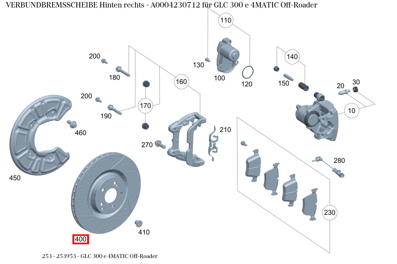 Verbundbremsscheibe Hinten rechts GLC 300 e 4MATIC Off-Roader 253 Verbundbremsscheibe Hinten rechts GLC 300 e 4MATIC Off-Roader 253