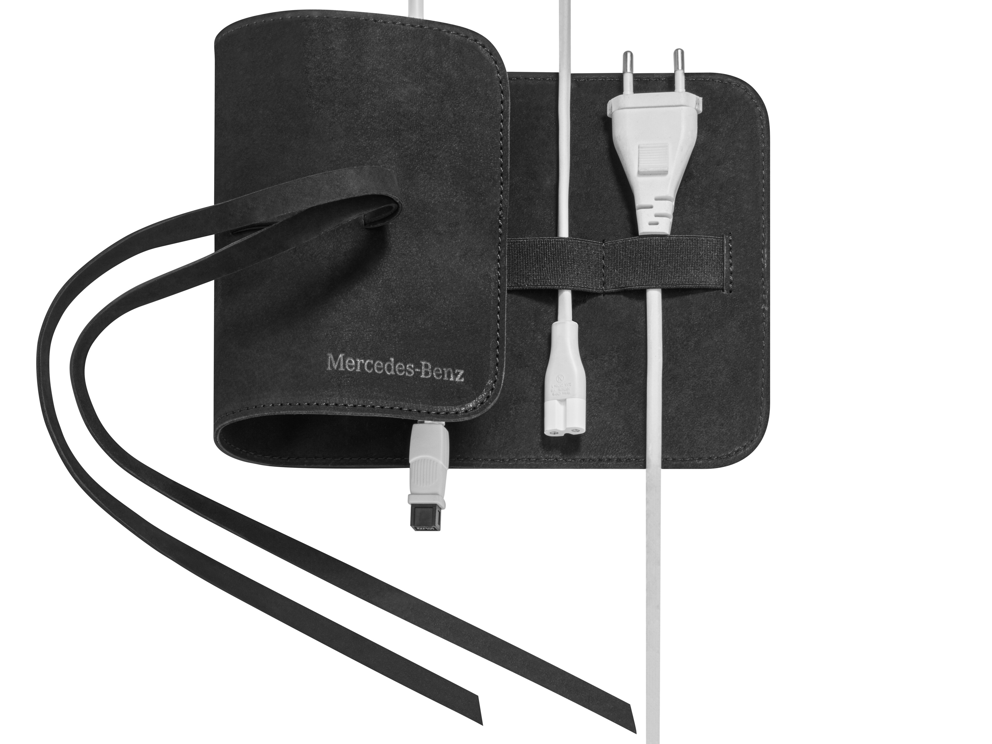 Mercedes-Benz - Kabel-Organizer schwarz, Nubukleder
