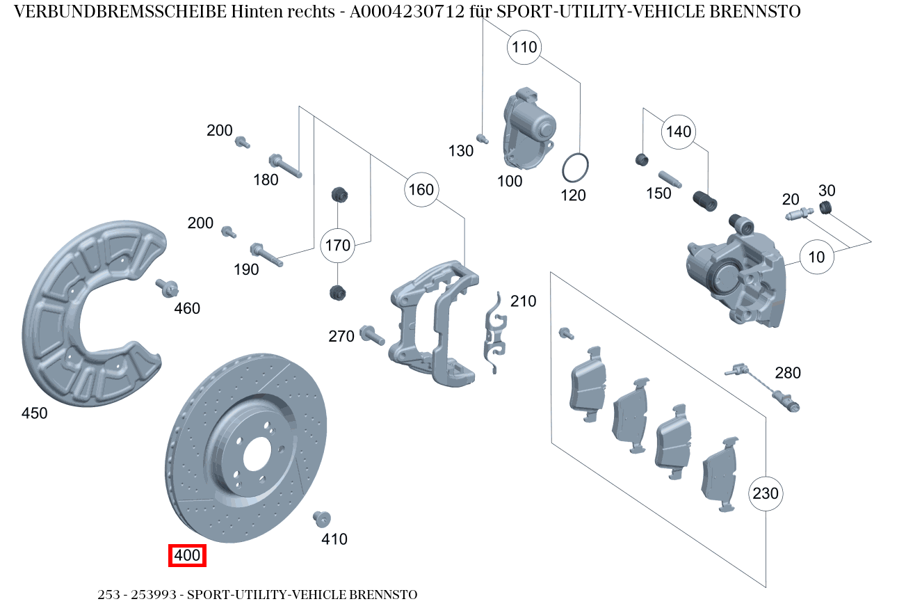 Verbundbremsscheibe Hinten rechts SPORT-UTILITY-VEHICLE BRENNSTO 253 Verbundbremsscheibe Hinten rechts SPORT-UTILITY-VEHICLE BRENNSTO 253