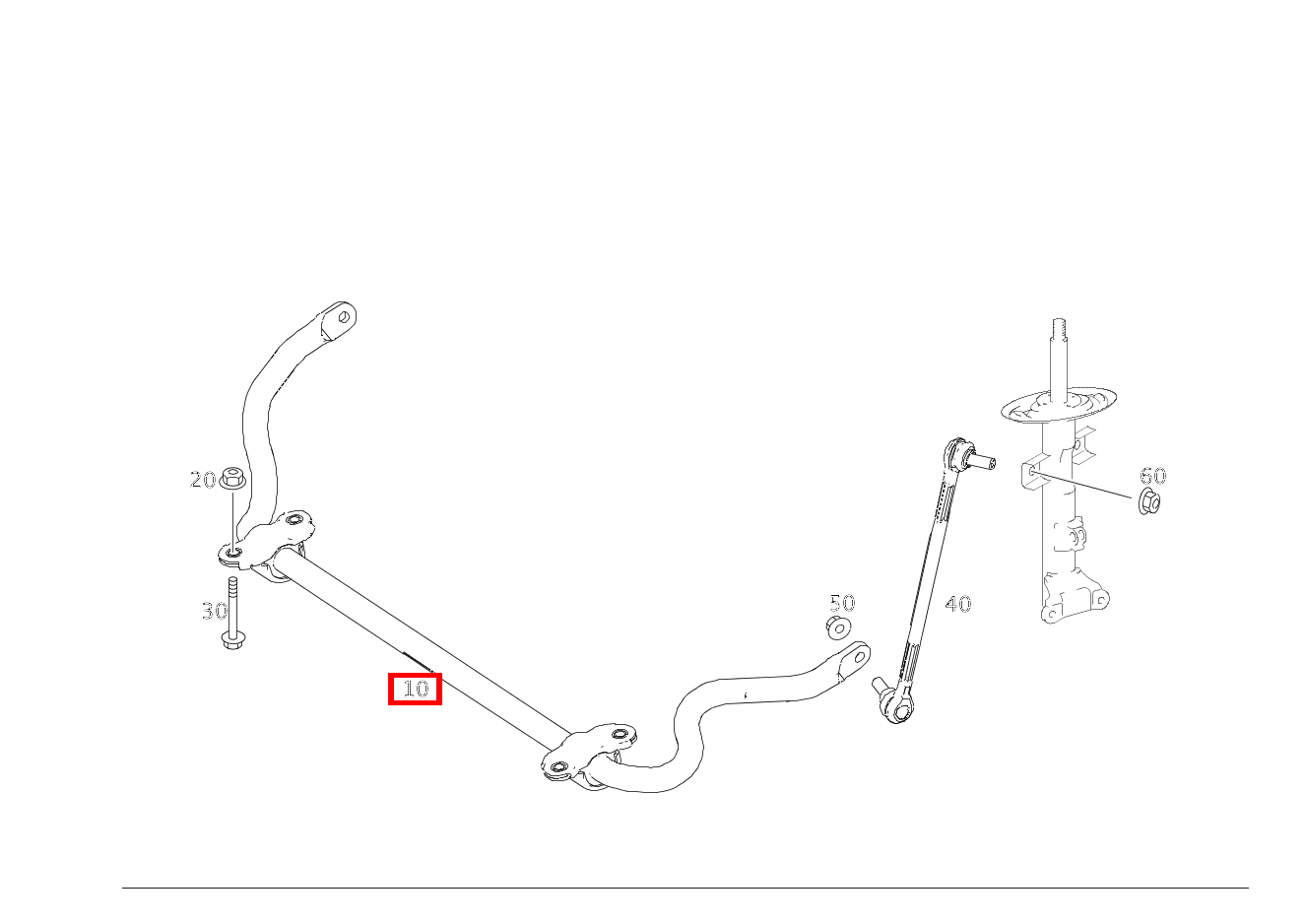 Drehstab Mit Lager, vorn; D=25MM E350CGI BE CA 207