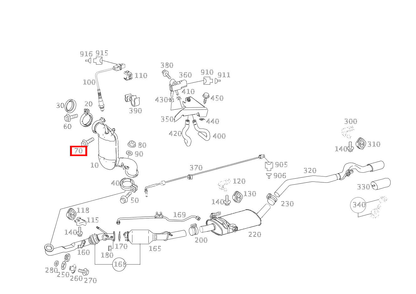 Sechsrundschraube AUSPUFFROHR AN GETRIEBE; M8X40 A 200 CDI CP 169