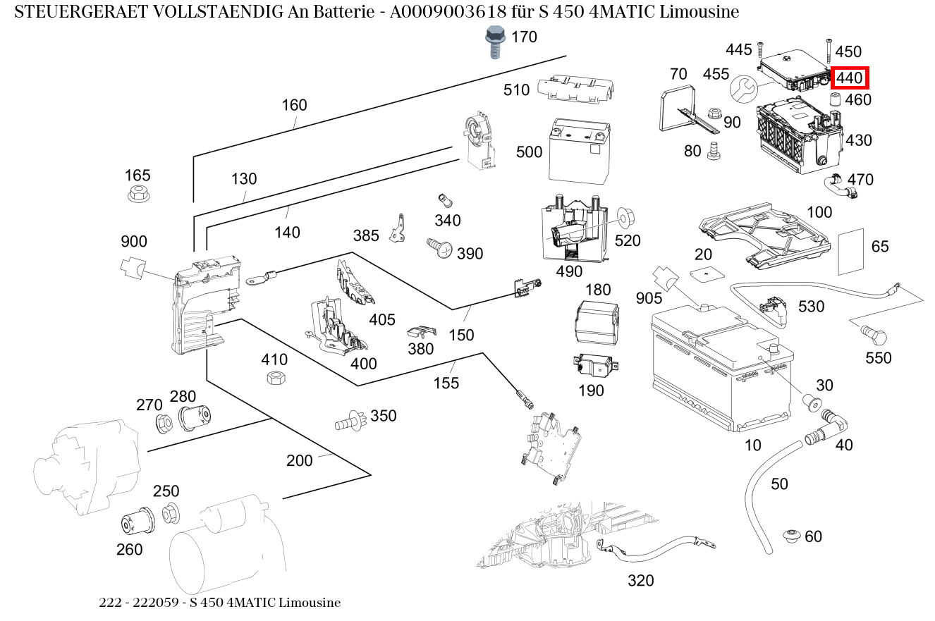 Steuergerät vollständig An Batterie S 450 4MATIC Limousine 222 Steuergerät vollständig An Batterie S 450 4MATIC Limousine 222