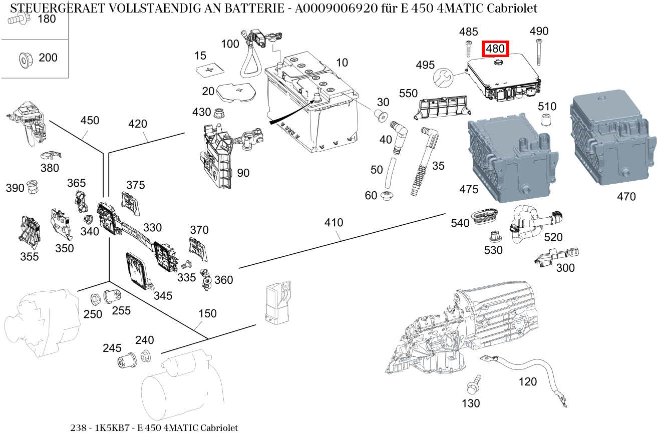 Steuergerät vollständig AN BATTERIE E 450 4MATIC Cabriolet 238 Steuergerät vollständig AN BATTERIE E 450 4MATIC Cabriolet 238