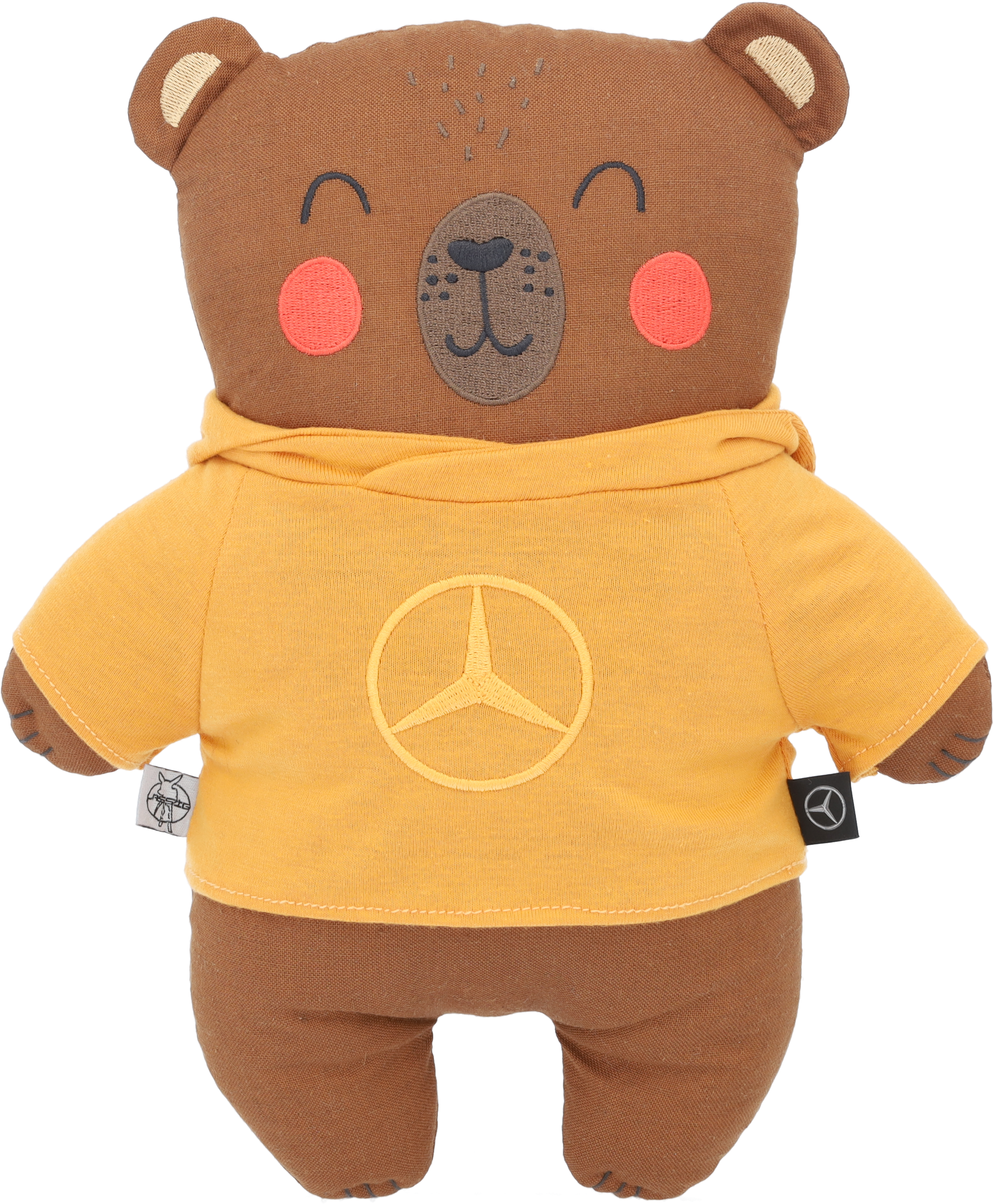 Mercedes-Benz - Kuschelbär orange, Baumwolle / Leinen