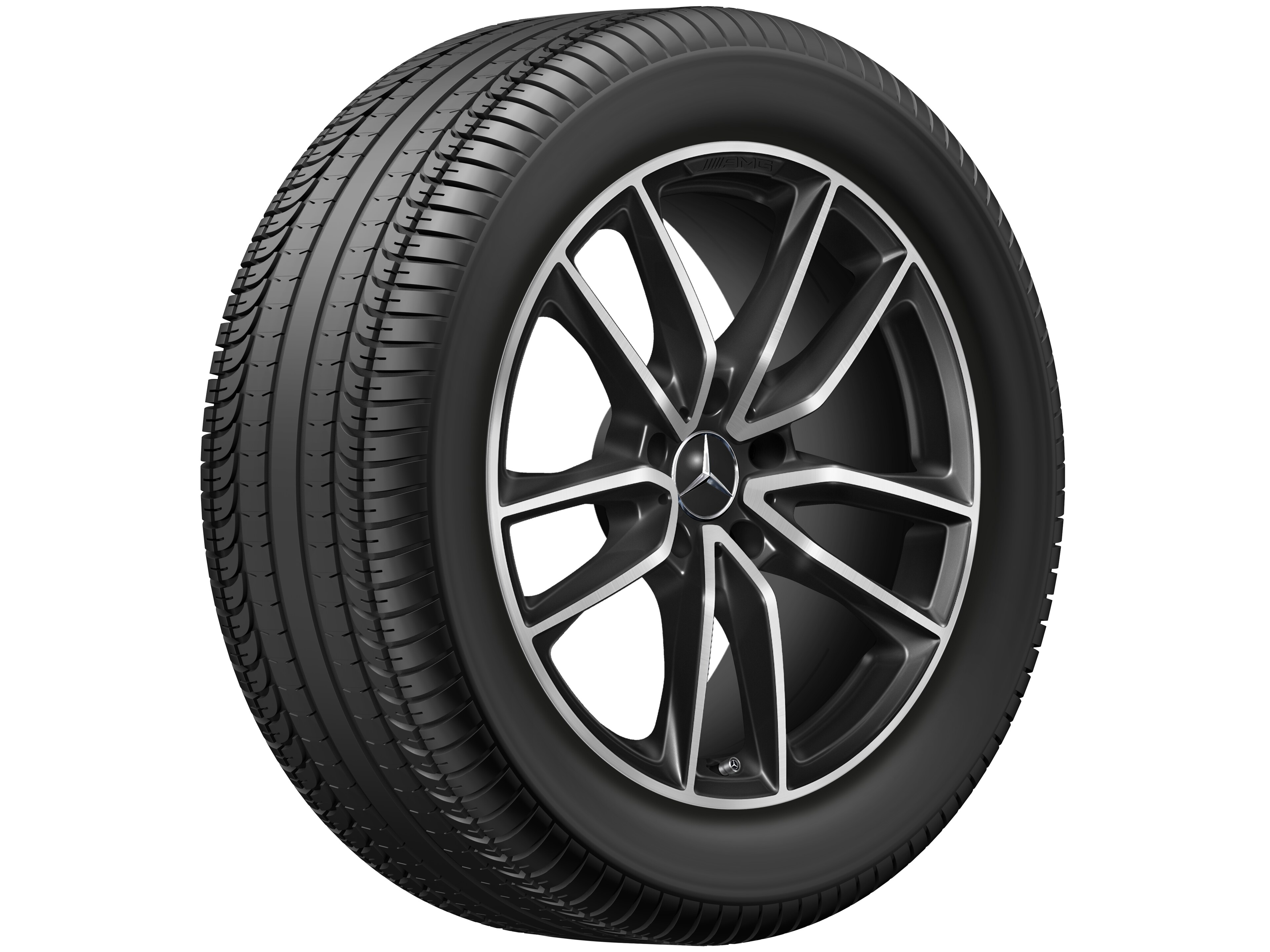 AMG Vielspeichen-Rad, 50,8 cm (20 Zoll), glanzgedreht 8,5 J x 20 ET 32, schwarz