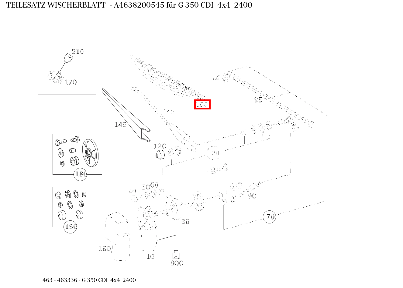 Teilesatz Wischerblatt G 350 CDI 4x4 2400 463