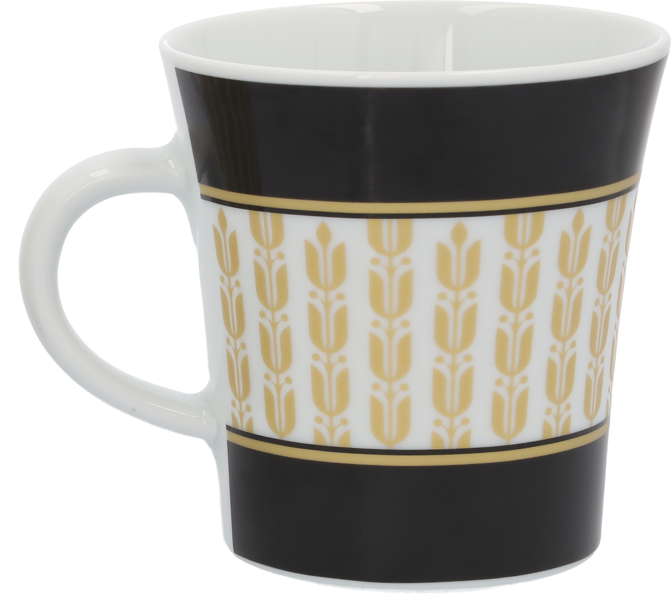 Mercedes-Benz - Kaffeebecher, 300 ml schwarz / weiß / goldfarben, Porzellan, 300 ml