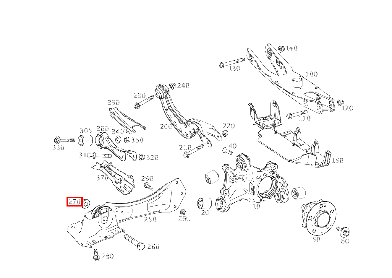 Sechskantmutter LAENGSLENKER AN KONSOLE, RECHTS; M12X1.5 E 400 4MATIC Cabriolet 238