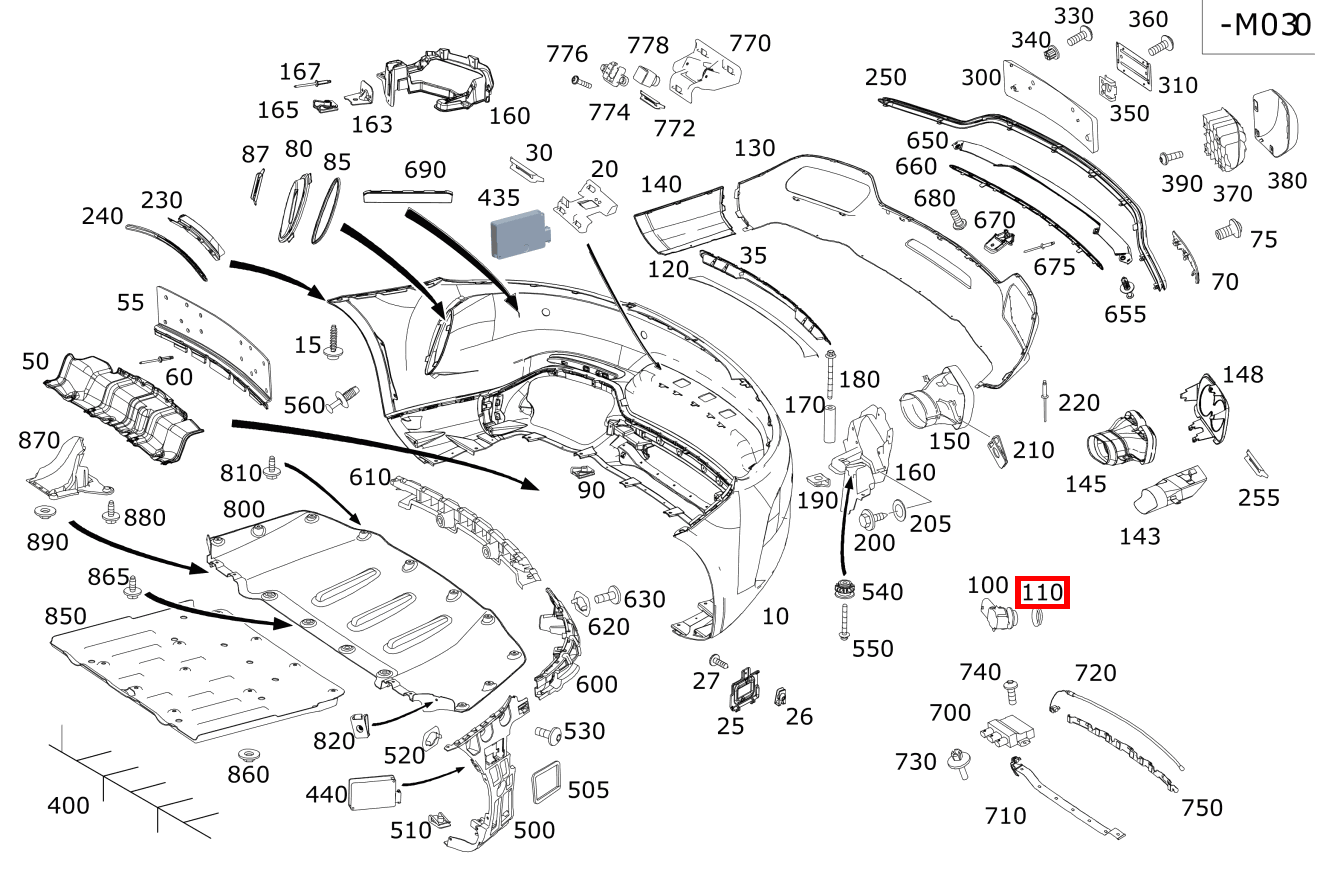 Abstandsring SENSOR PARKTRONIC-SYSTEM Mercedes-AMG GT S 197