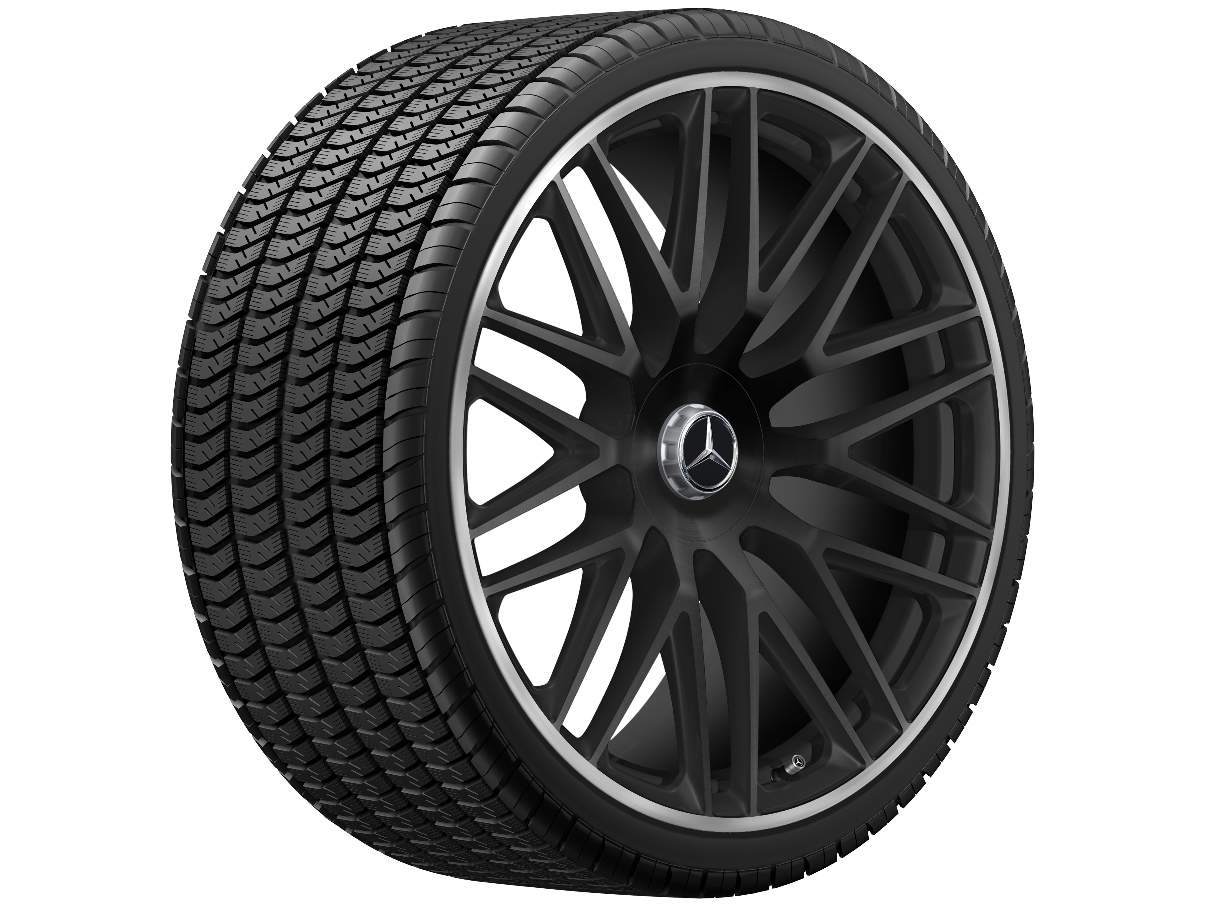 AMG Schmiederad, 23 Zoll, 10 J x 23 ET 45, schwarz matt, Felgenhorn glanzgedreht